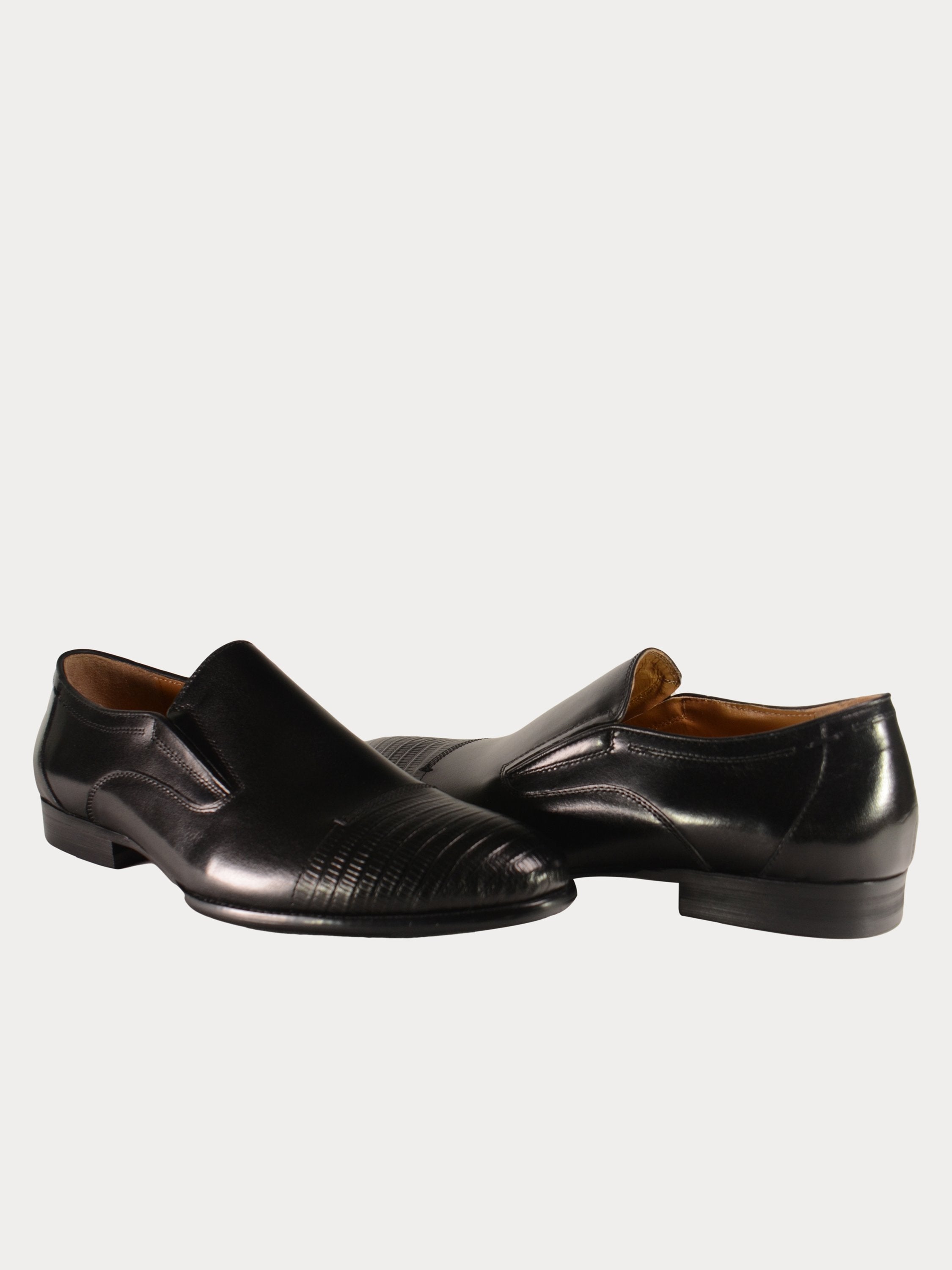 Josef Seibel Toe Strips Formal Leather Shoes #color_Black