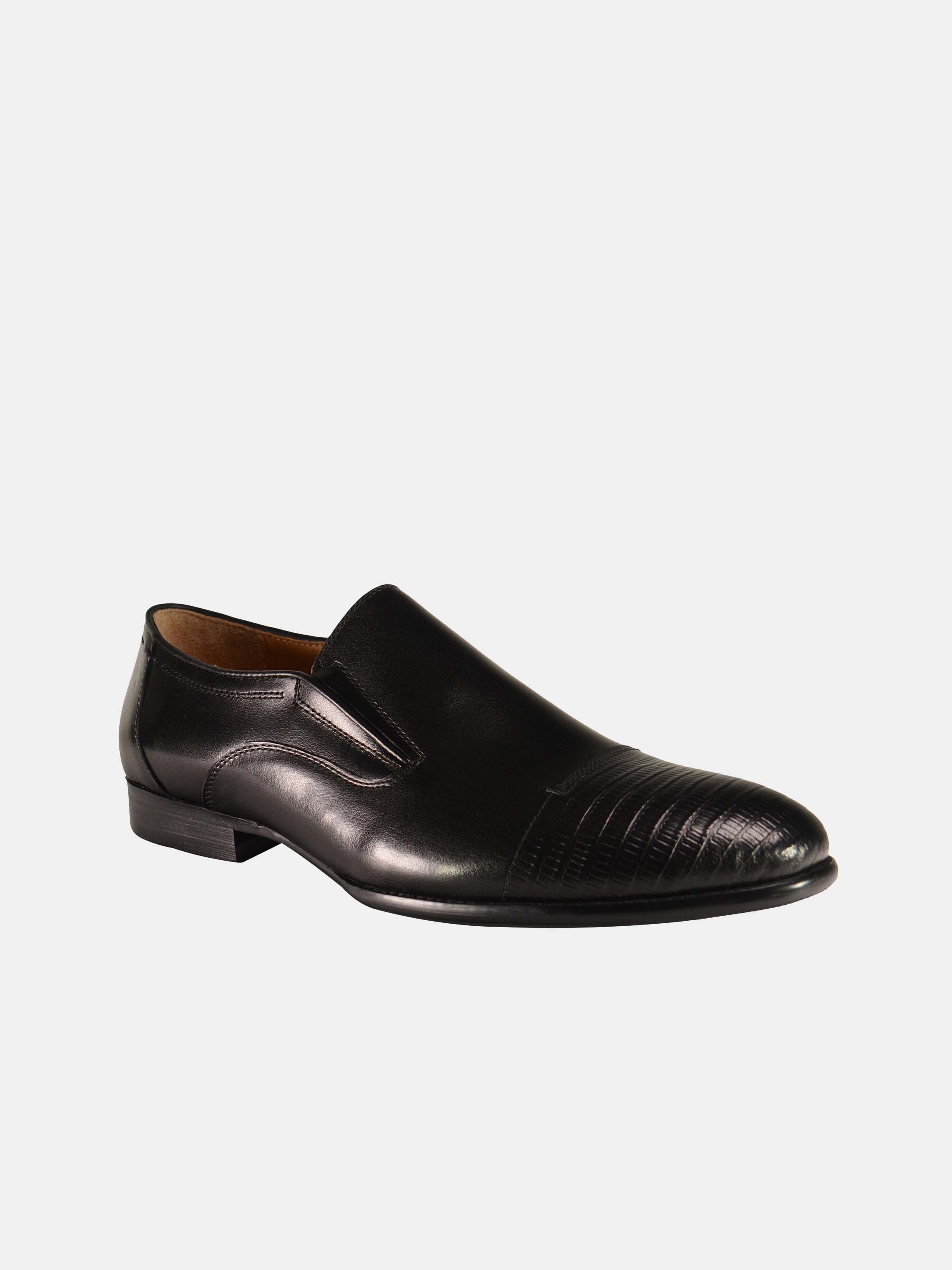 Josef Seibel Toe Strips Formal Leather Shoes #color_Black