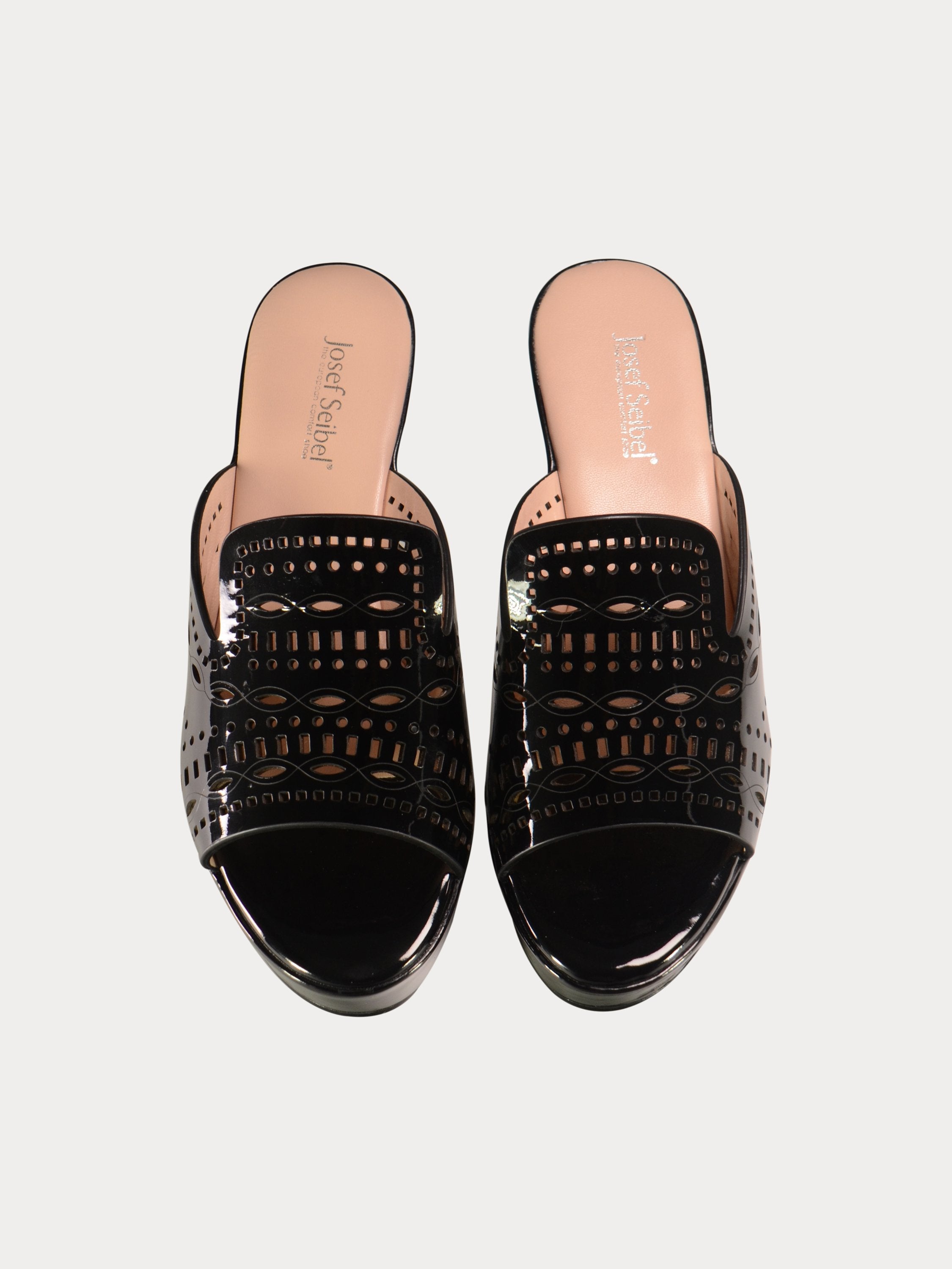 Josef Seibel Toile Platform Leather Sandals #color_Black