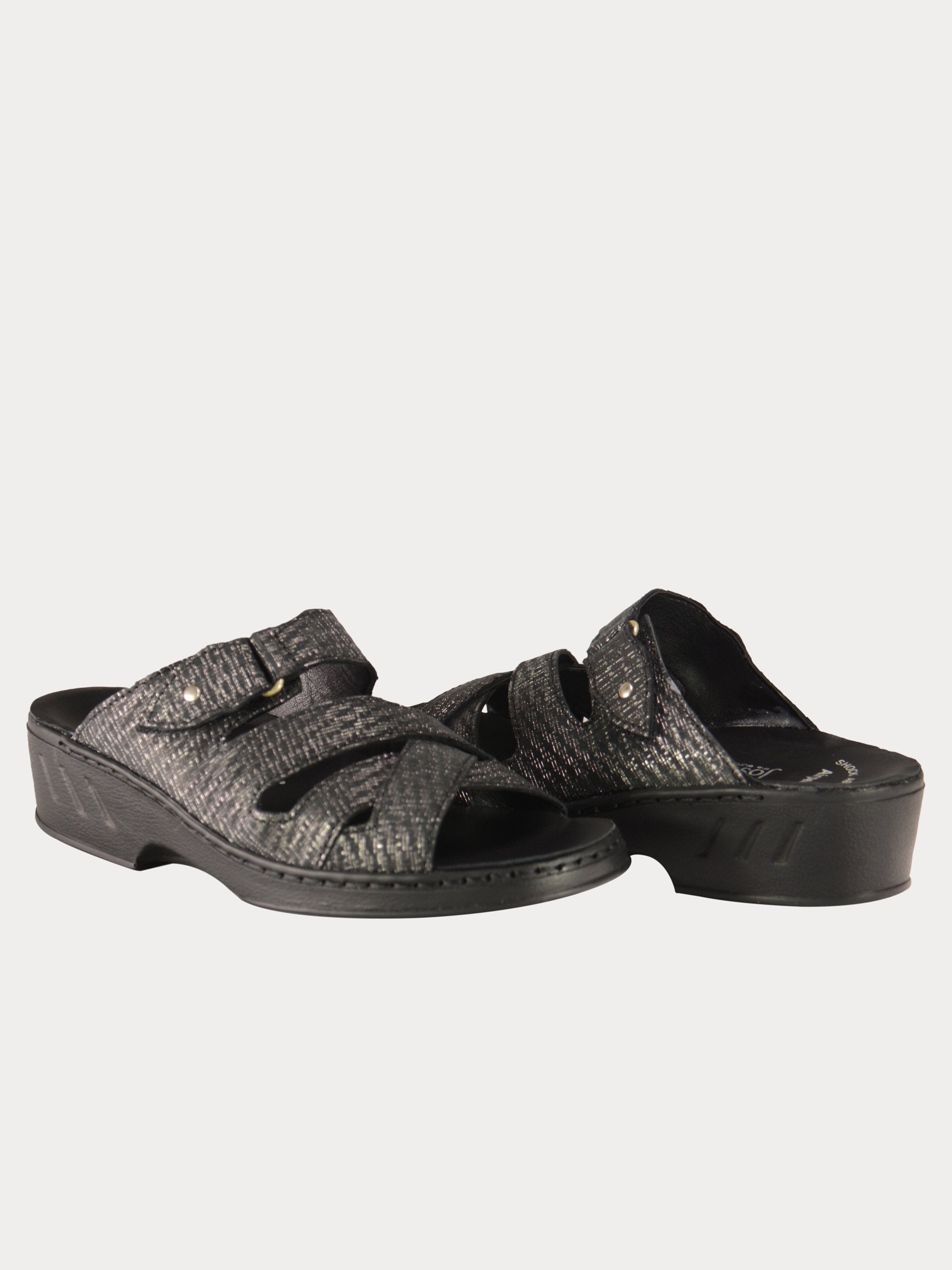 Josef Seibel Women Casual Slider Leather Sandals #color_Black