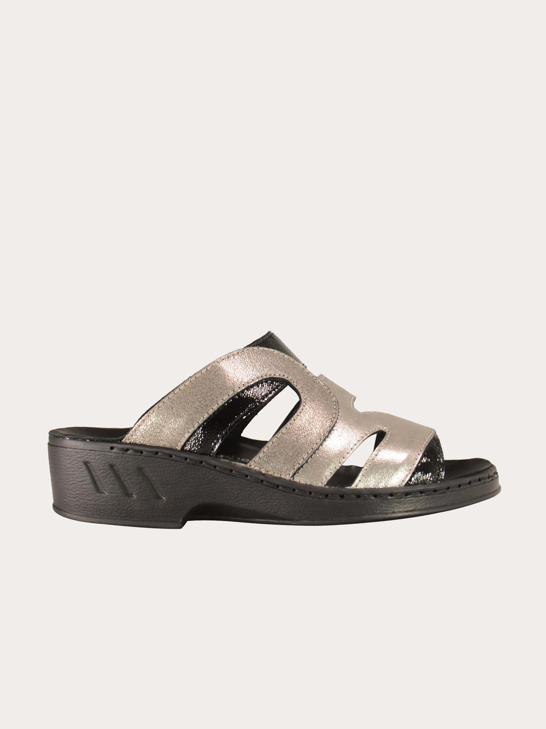 Josef Seibel Women Multi Patent Slider Sandals #color_Silver