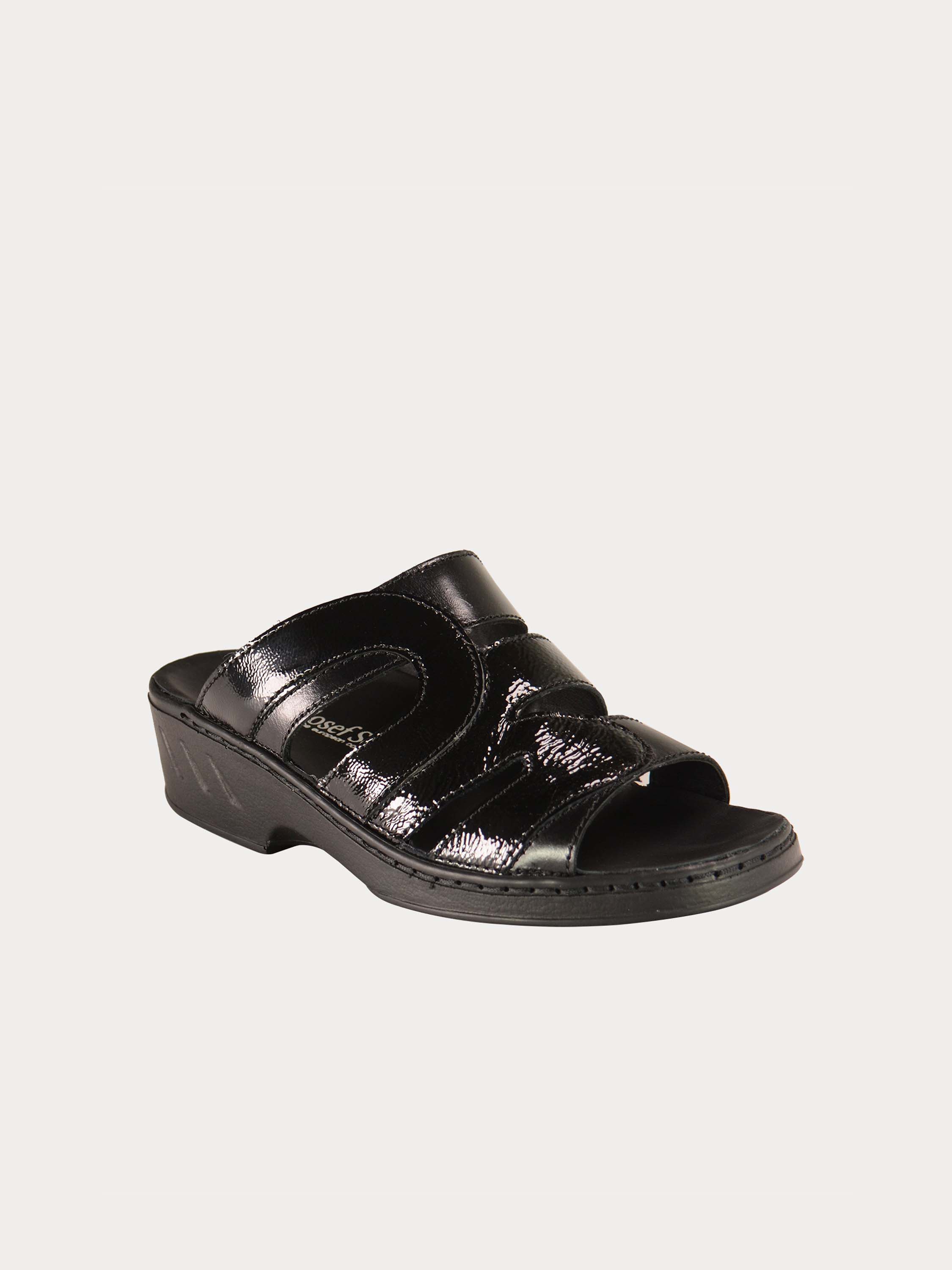 Josef Seibel Women Multi Patent Slider Sandals #color_Black