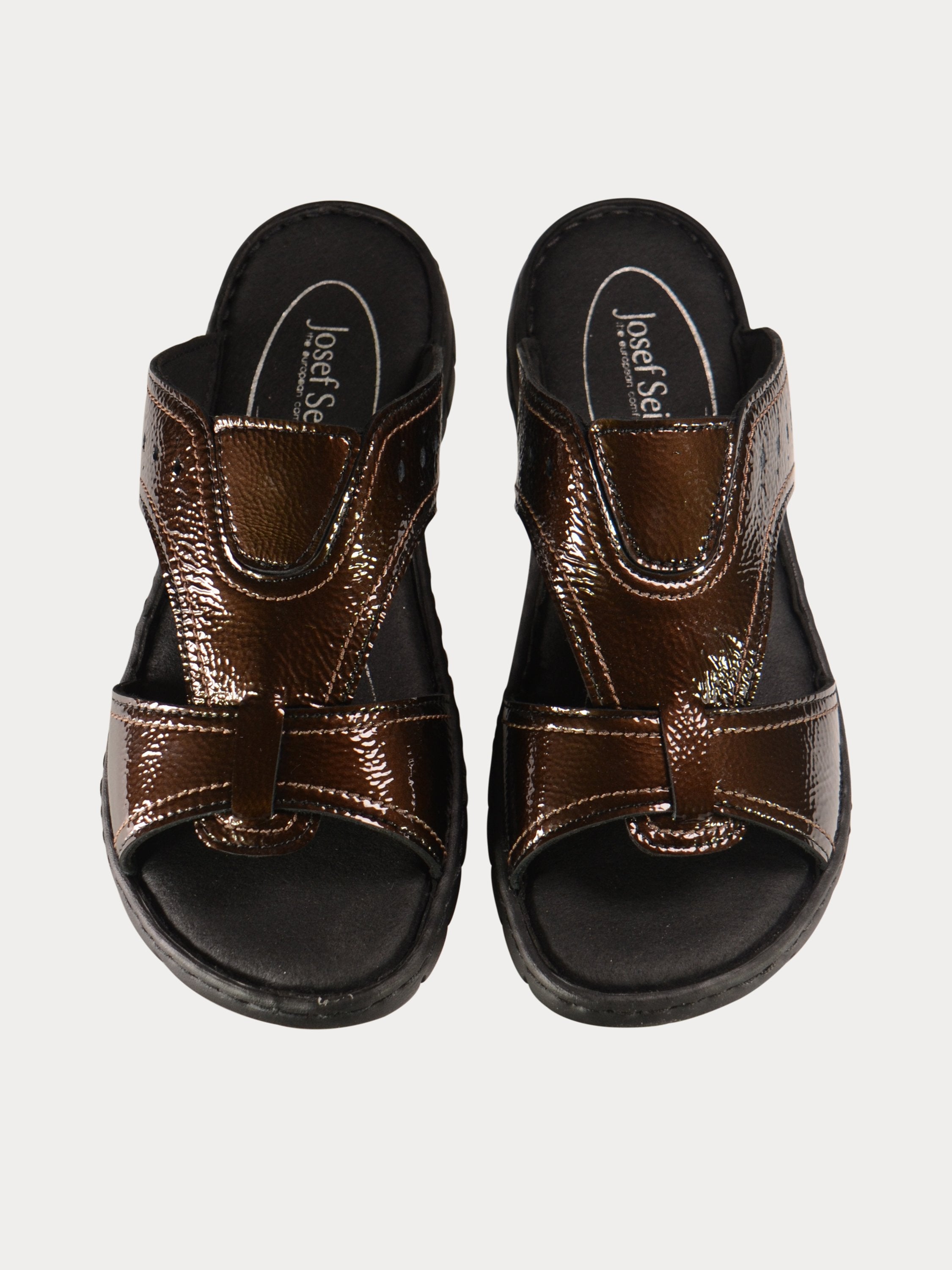 Josef Seibel Women Slider Leather Sandals #color_Brown