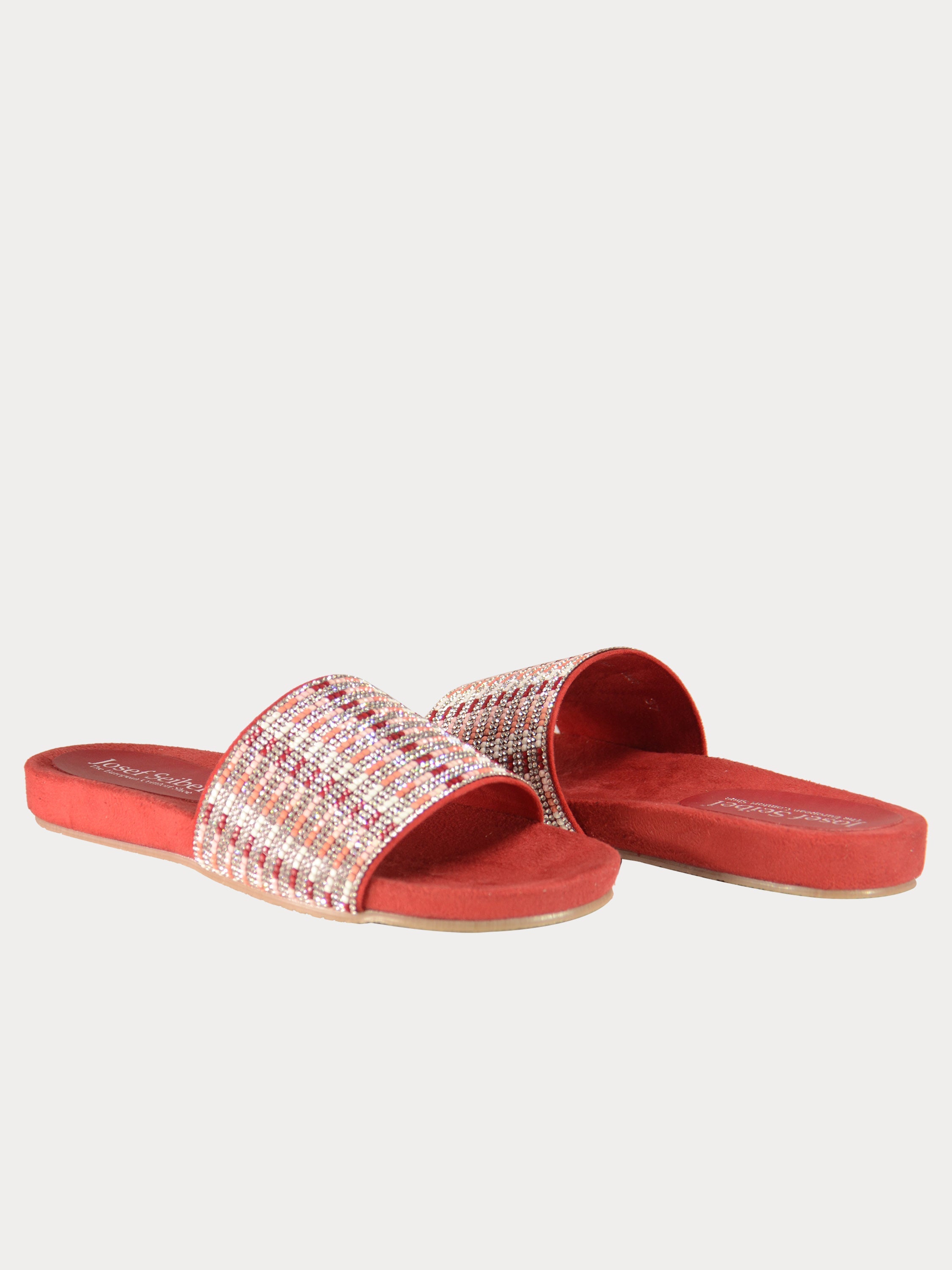 Josef Seibel Women Slider Sandals in Pink Leather #color_Pink