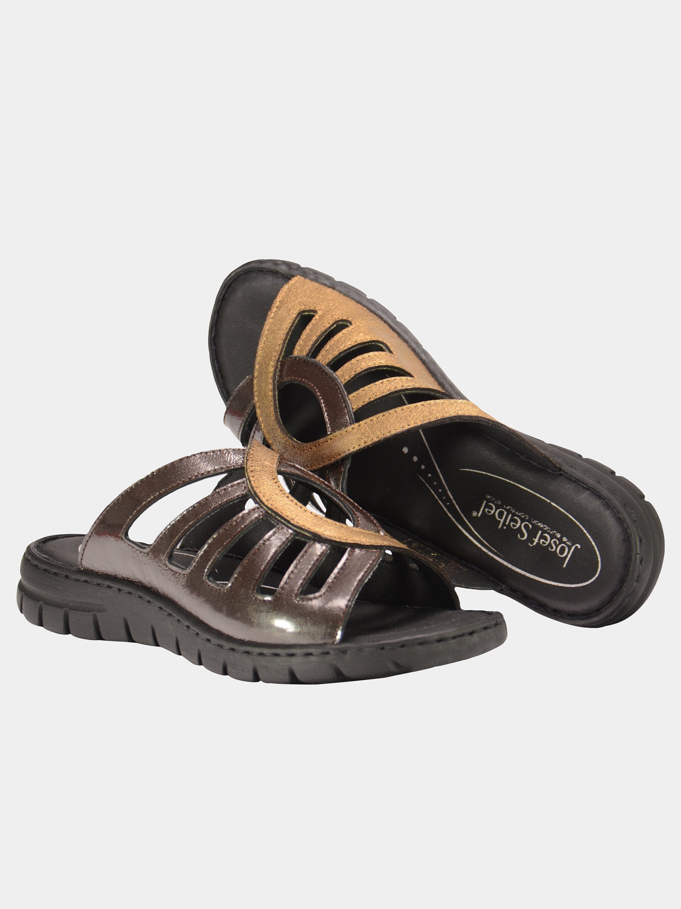 Josef Seibel Women's Coiled Slider Sandals #color_Brown