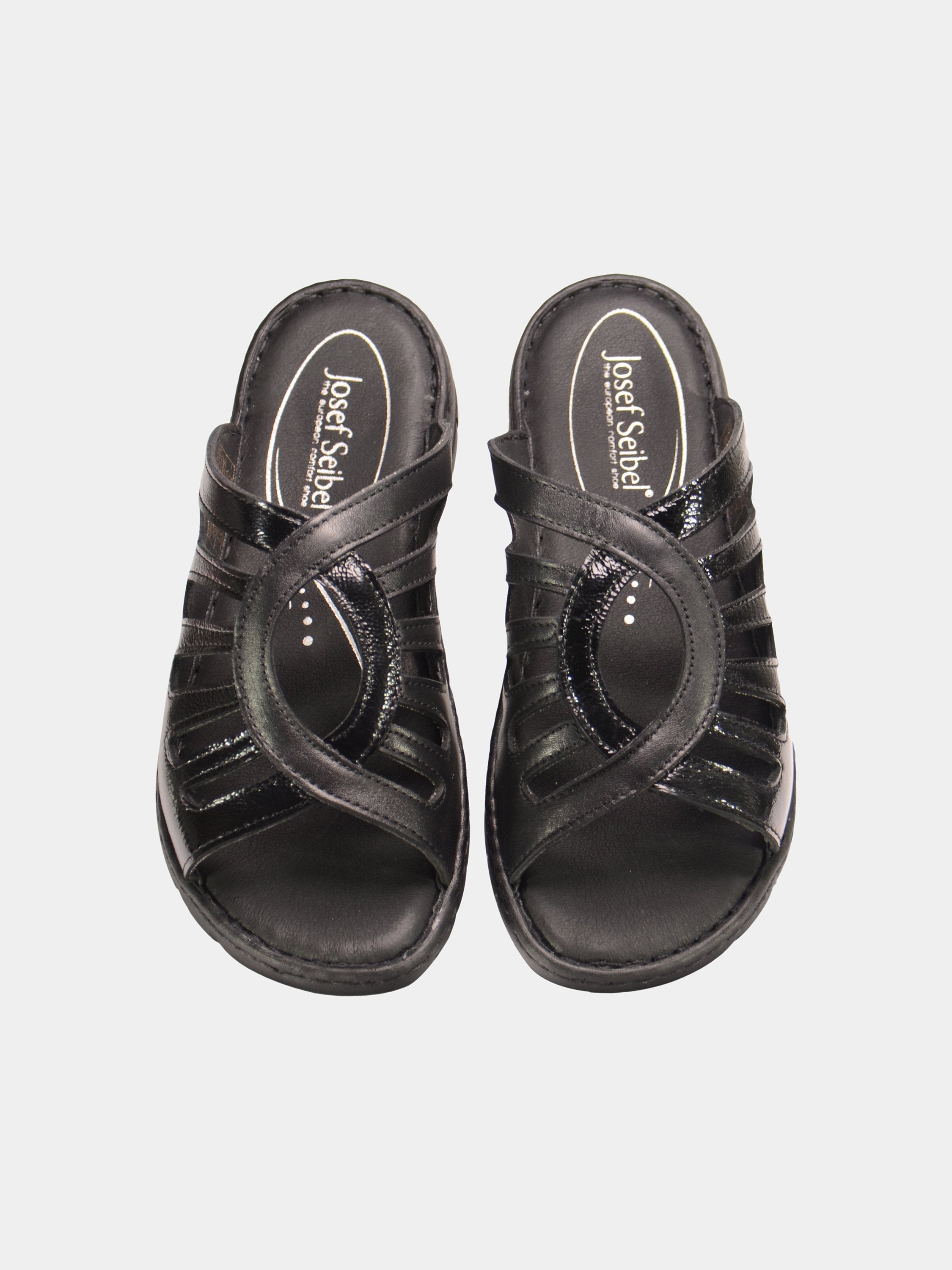 Josef Seibel Women's Coiled Slider Sandals #color_Black