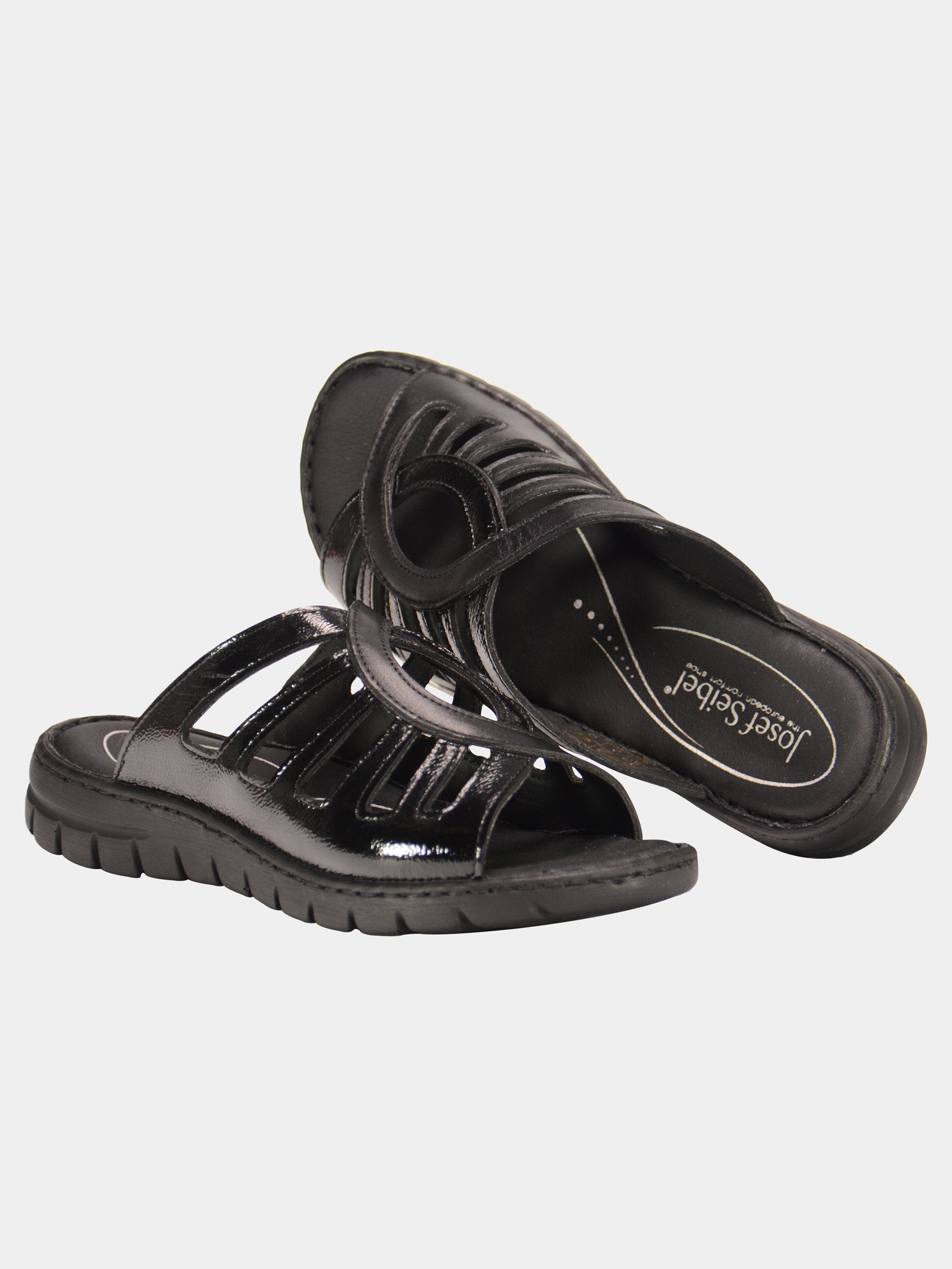 Josef Seibel Women's Coiled Slider Sandals #color_Black