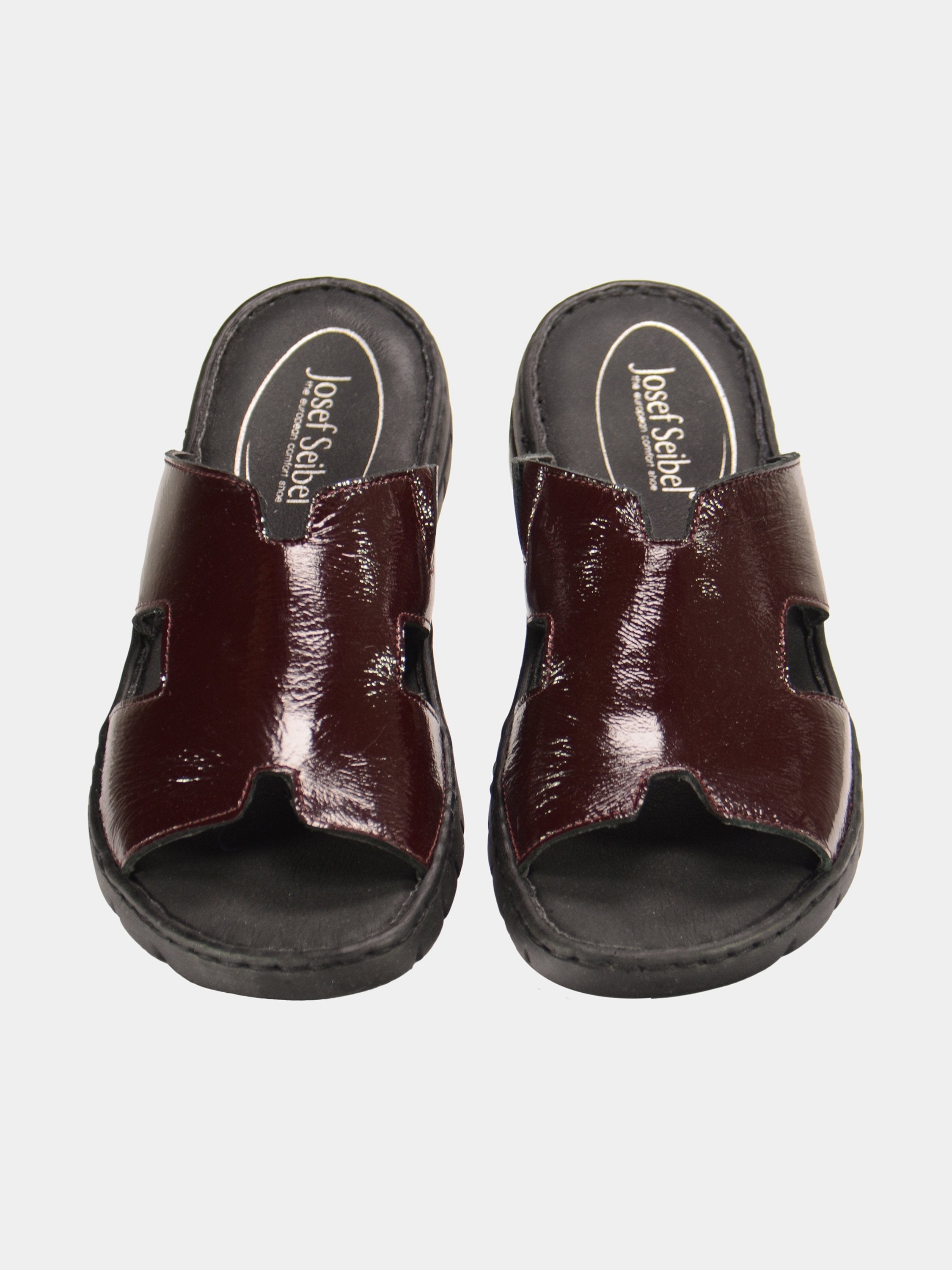 Josef Seibel Women's Shiny Leather Sandals #color_Maroon