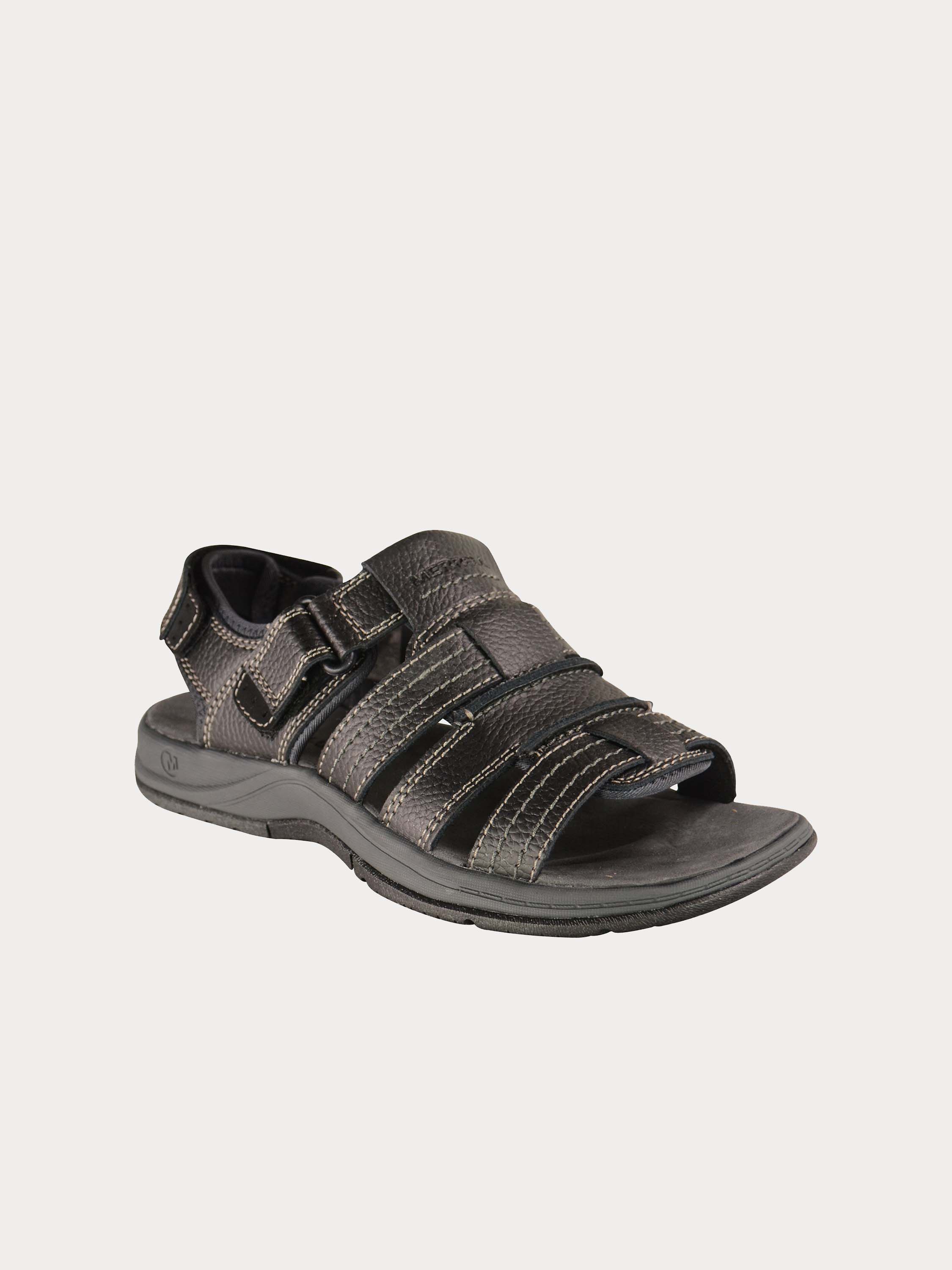 Merrell Men's Outdoor Leather Sandals #color_Black
