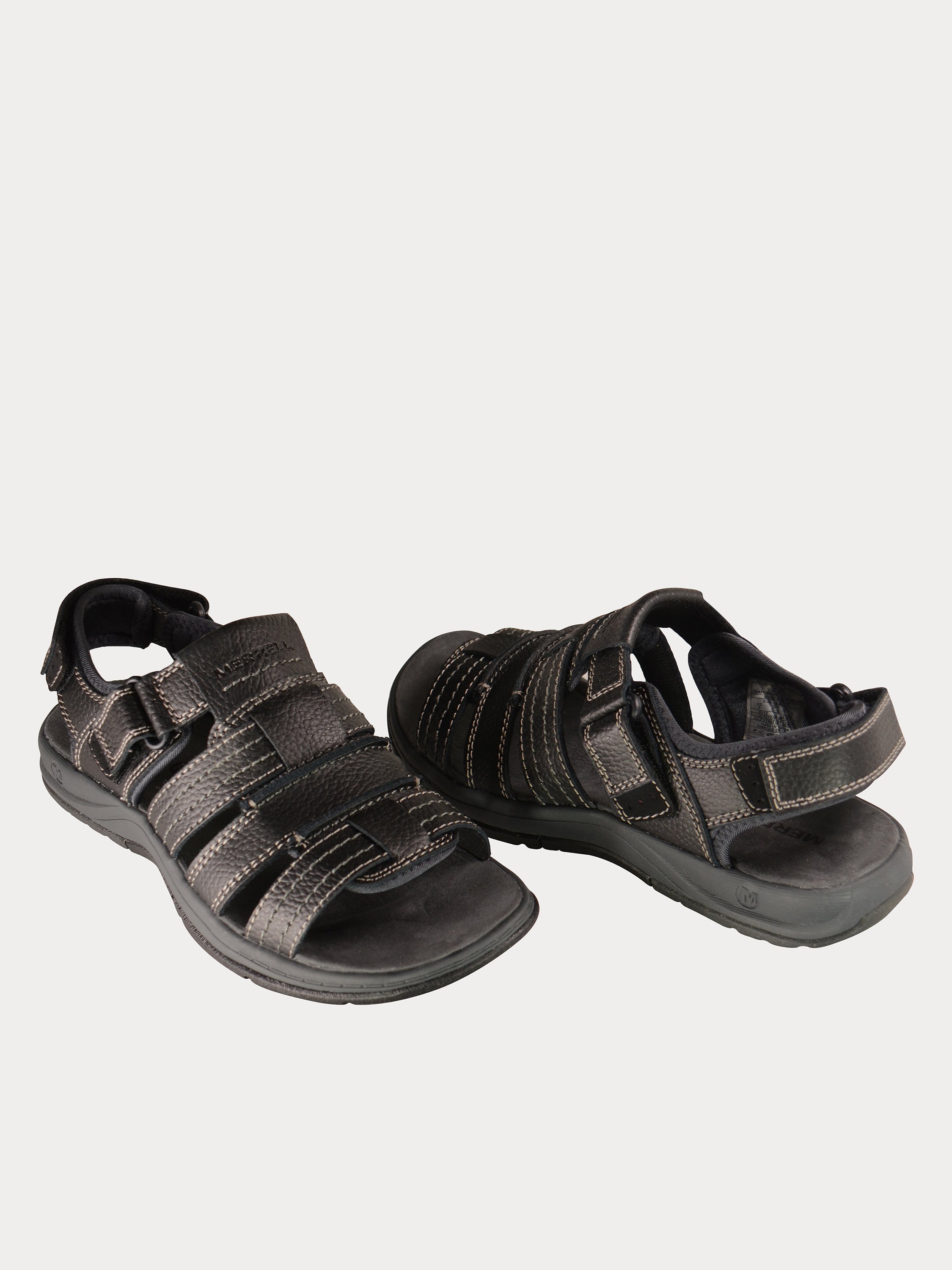 Merrell Men's Outdoor Leather Sandals #color_Black