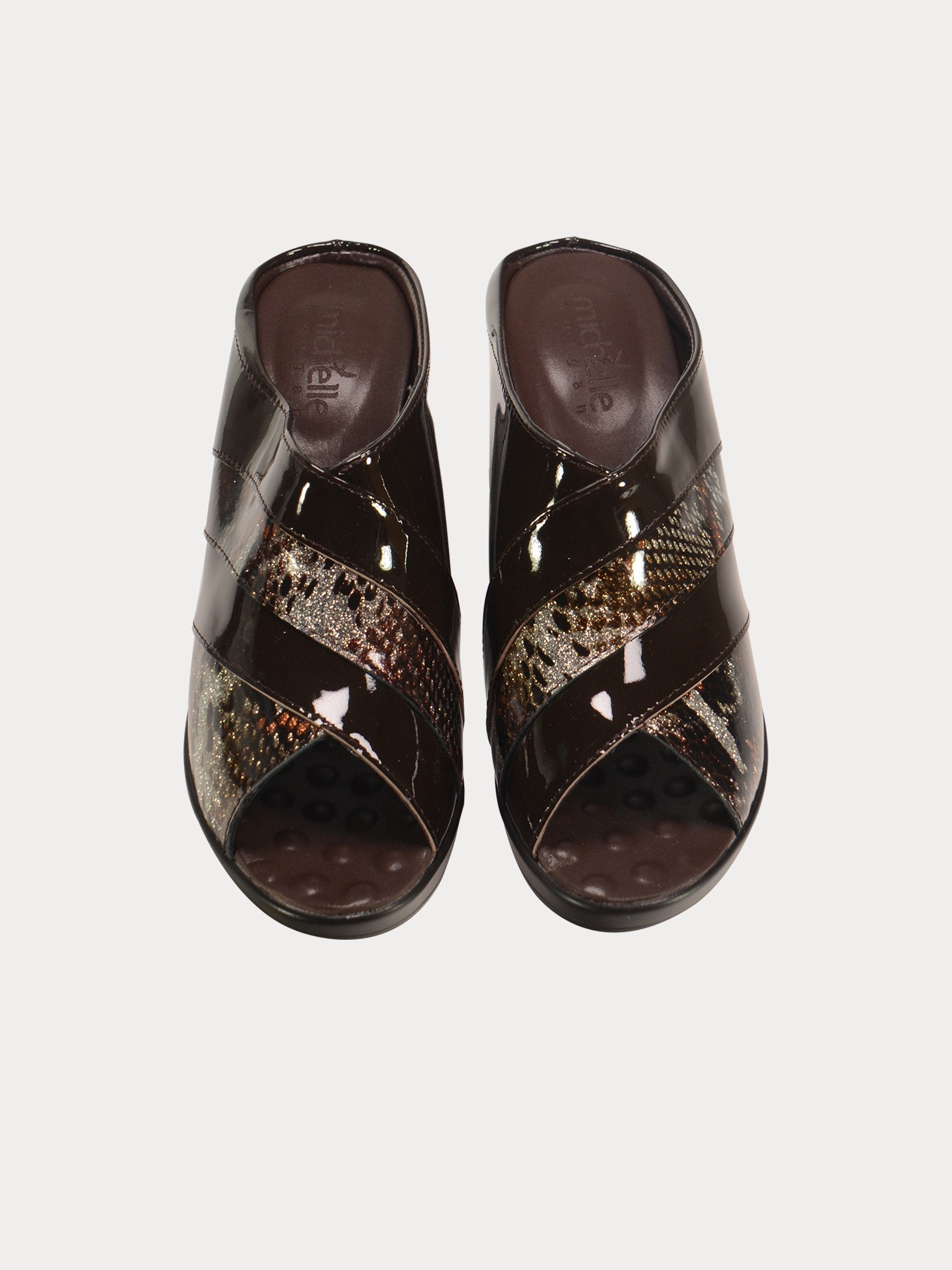 Michelle Morgan 190178 Animal Print Heels #color_Brown
