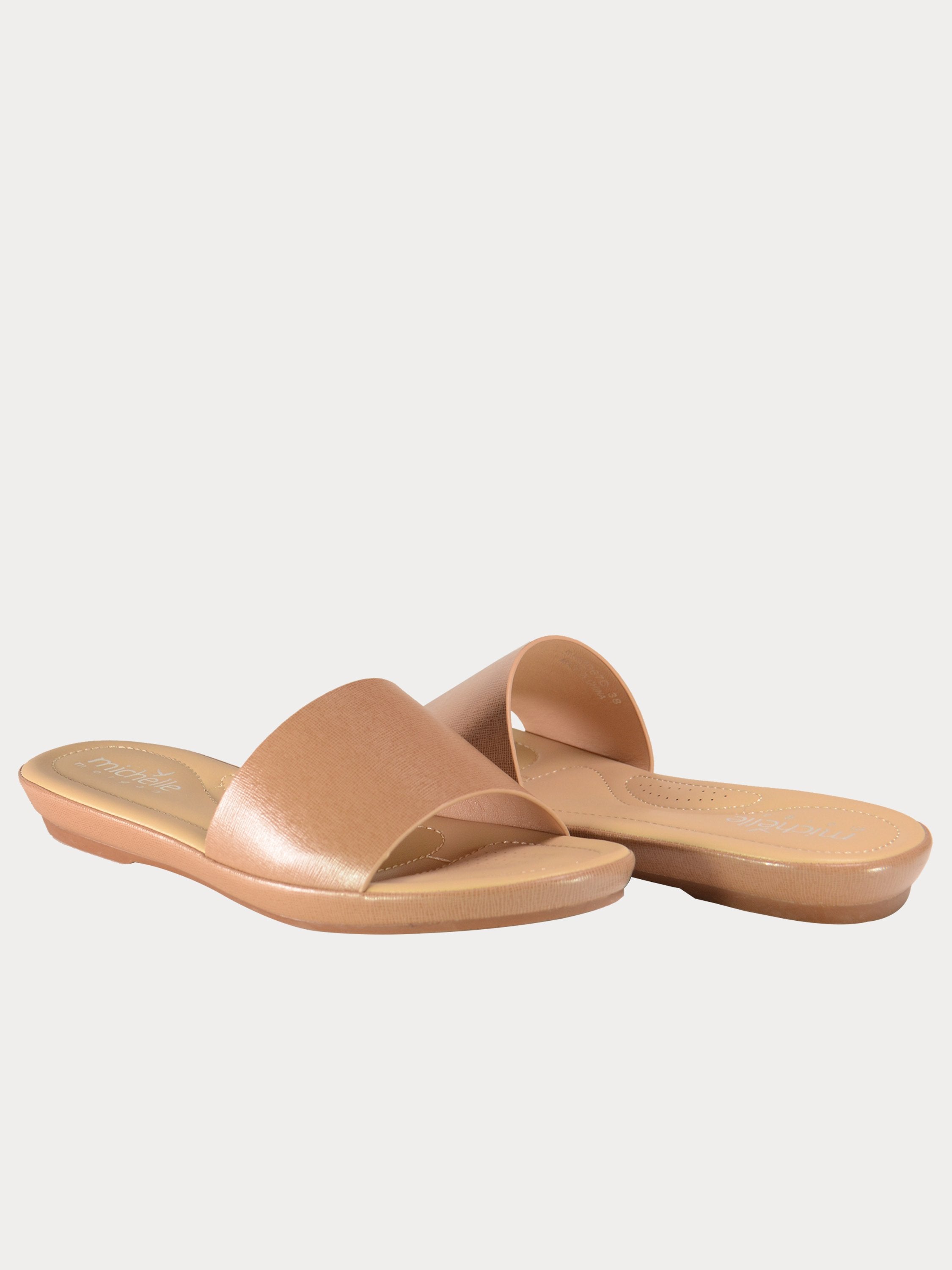 Michelle Morgan 91467 Birdseye Flat Sandals #color_Beige