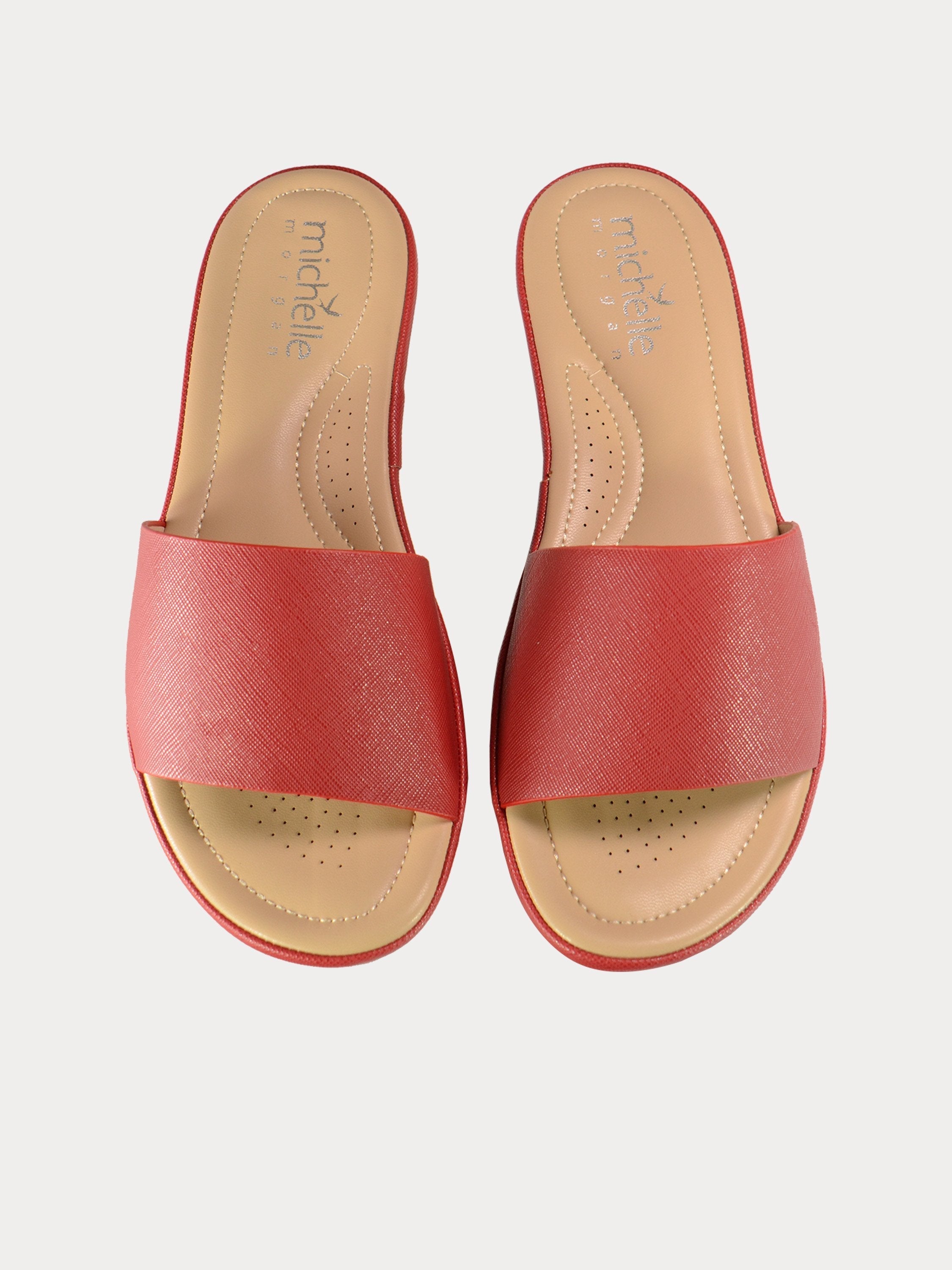 Michelle Morgan 91467 Birdseye Flat Sandals #color_Red