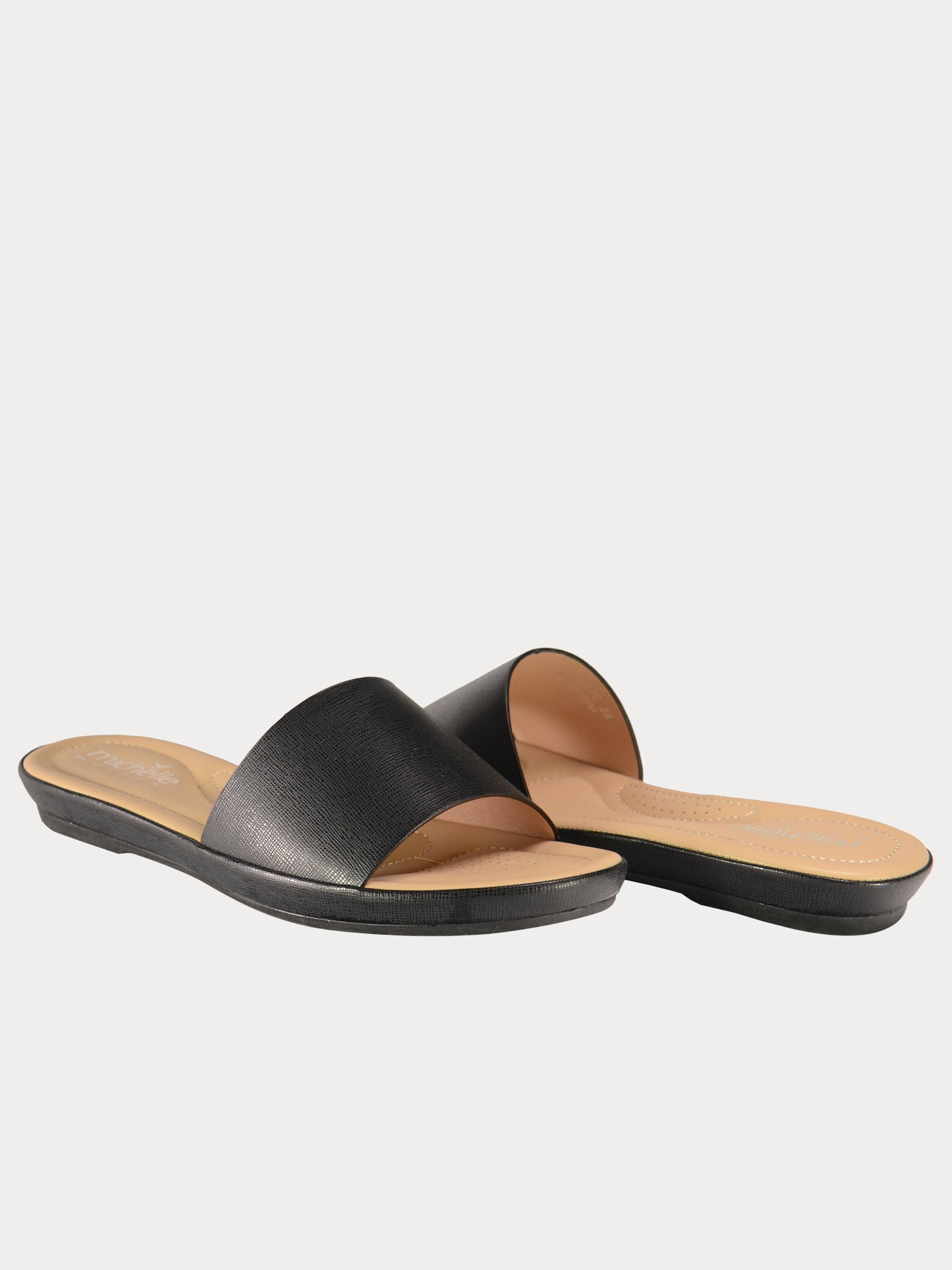 Michelle Morgan 91467 Birdseye Flat Sandals #color_Black