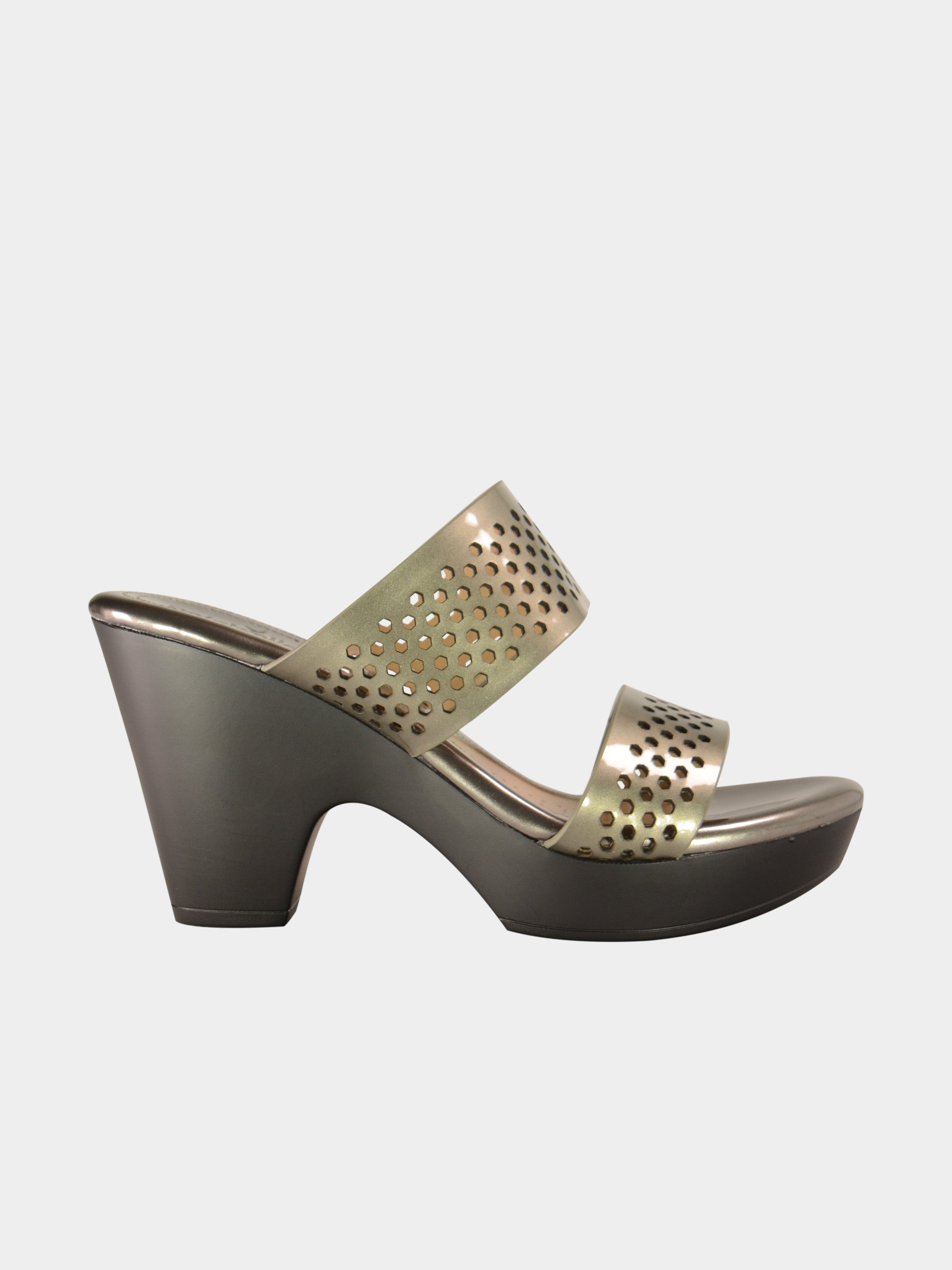 Michelle Morgan 780-15 Block Heel Dot Sandals #color_Silver