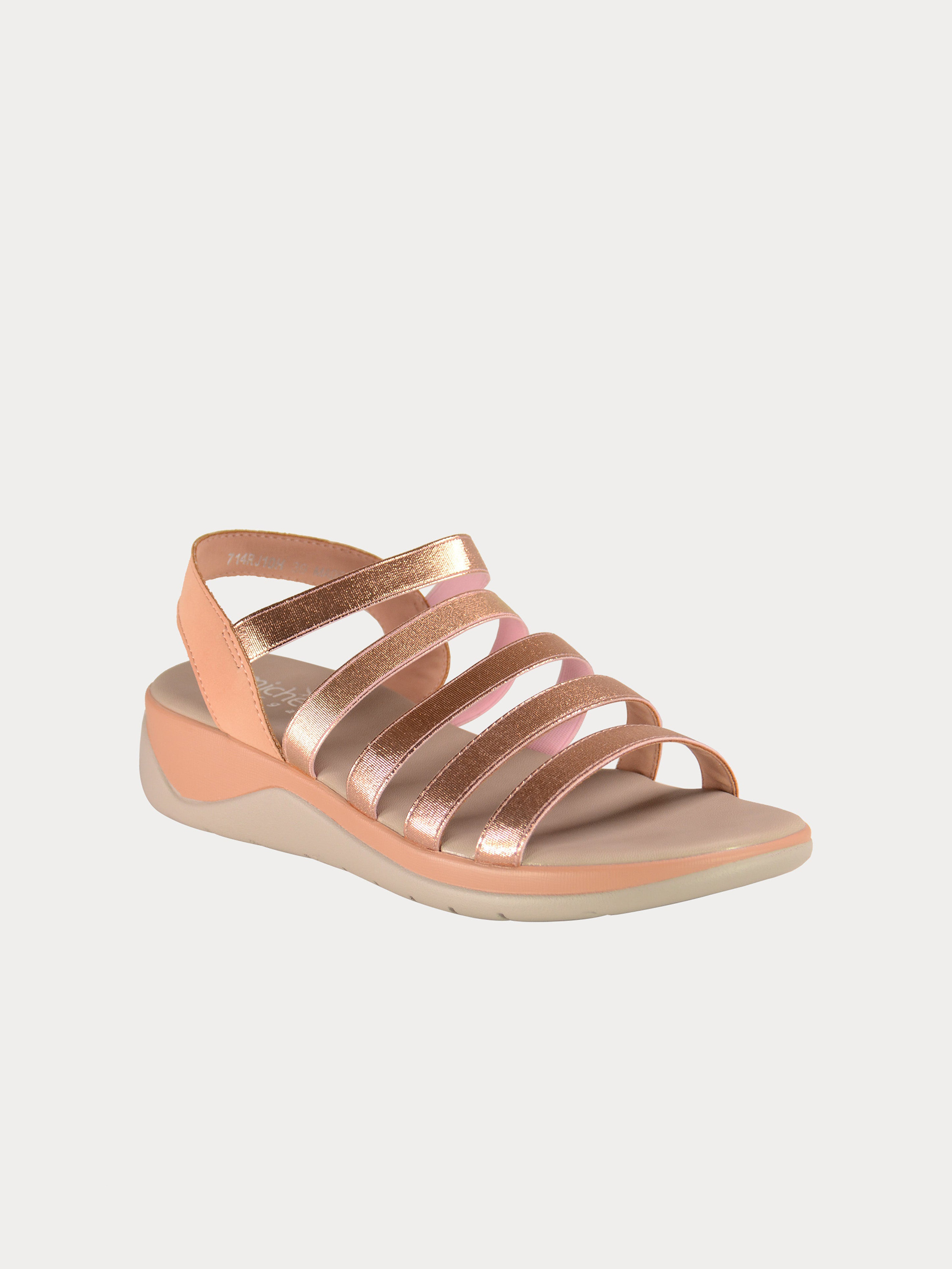 Michelle Morgan Casual Low Heel Back Strap Sandals #color_Pink