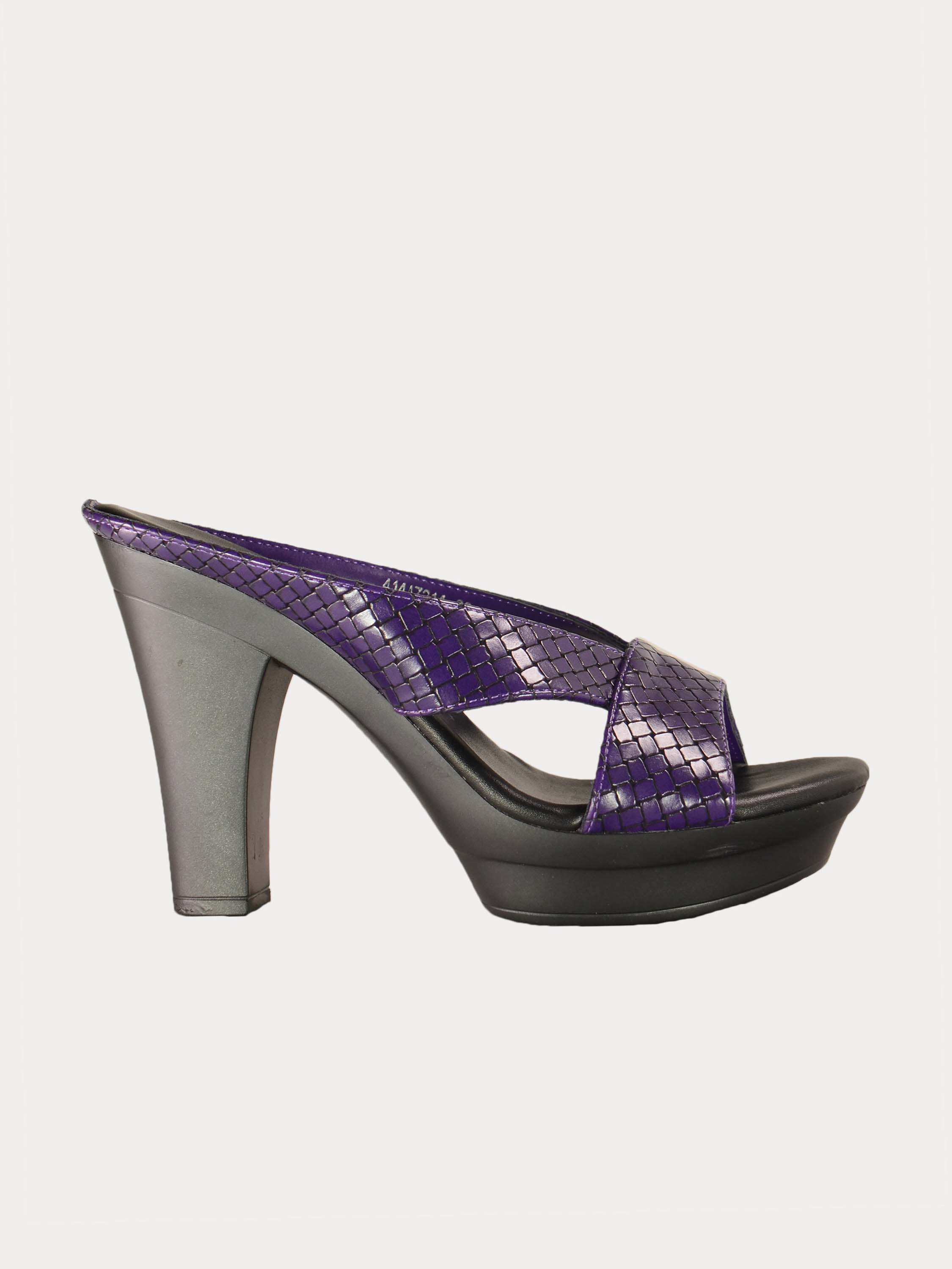 Michelle Morgan 414A7214 Checkered Heeled Sandals #color_Purple