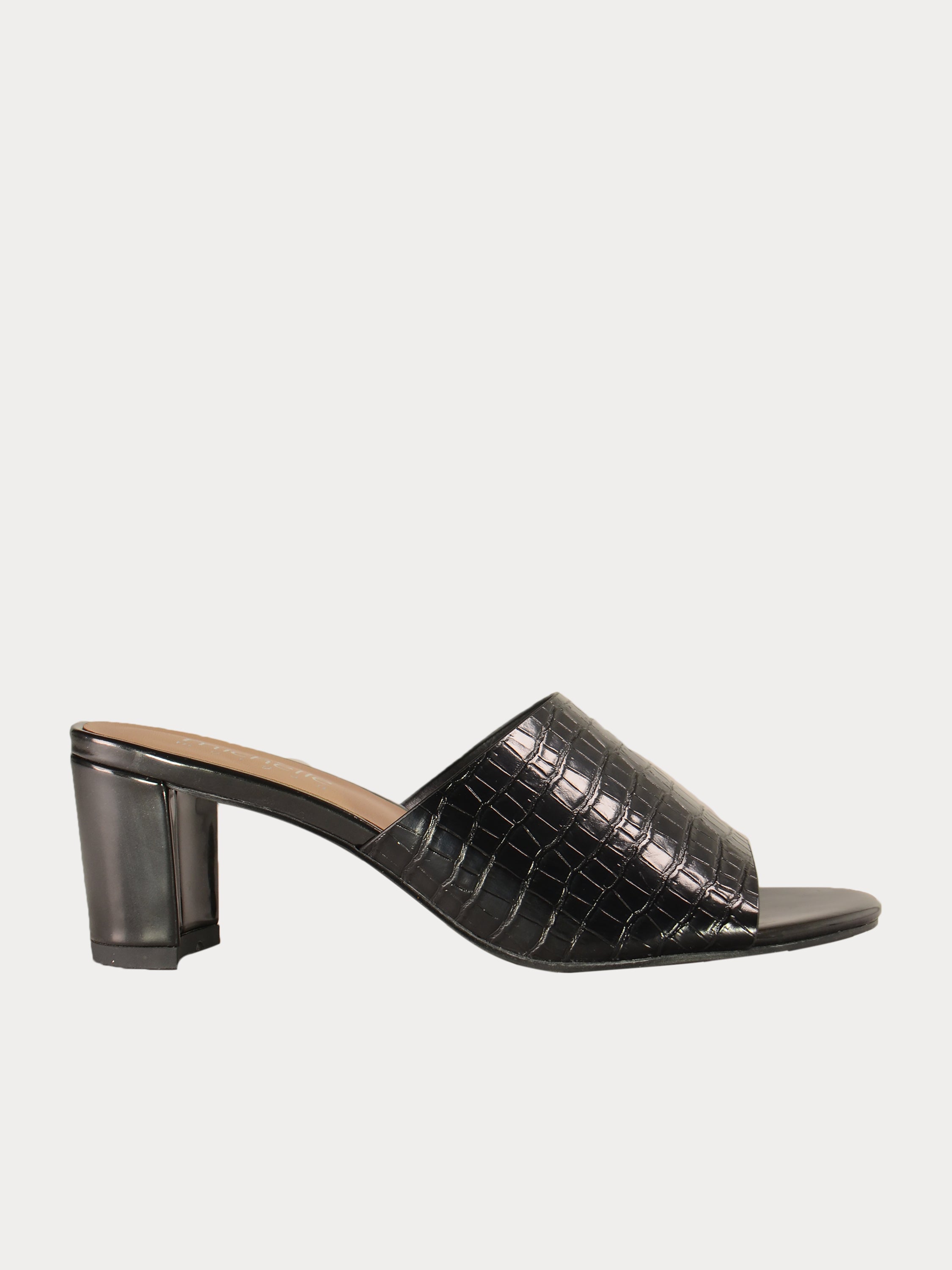 Michelle Morgan 914RJ191 Croco Print Sandals #color_Black