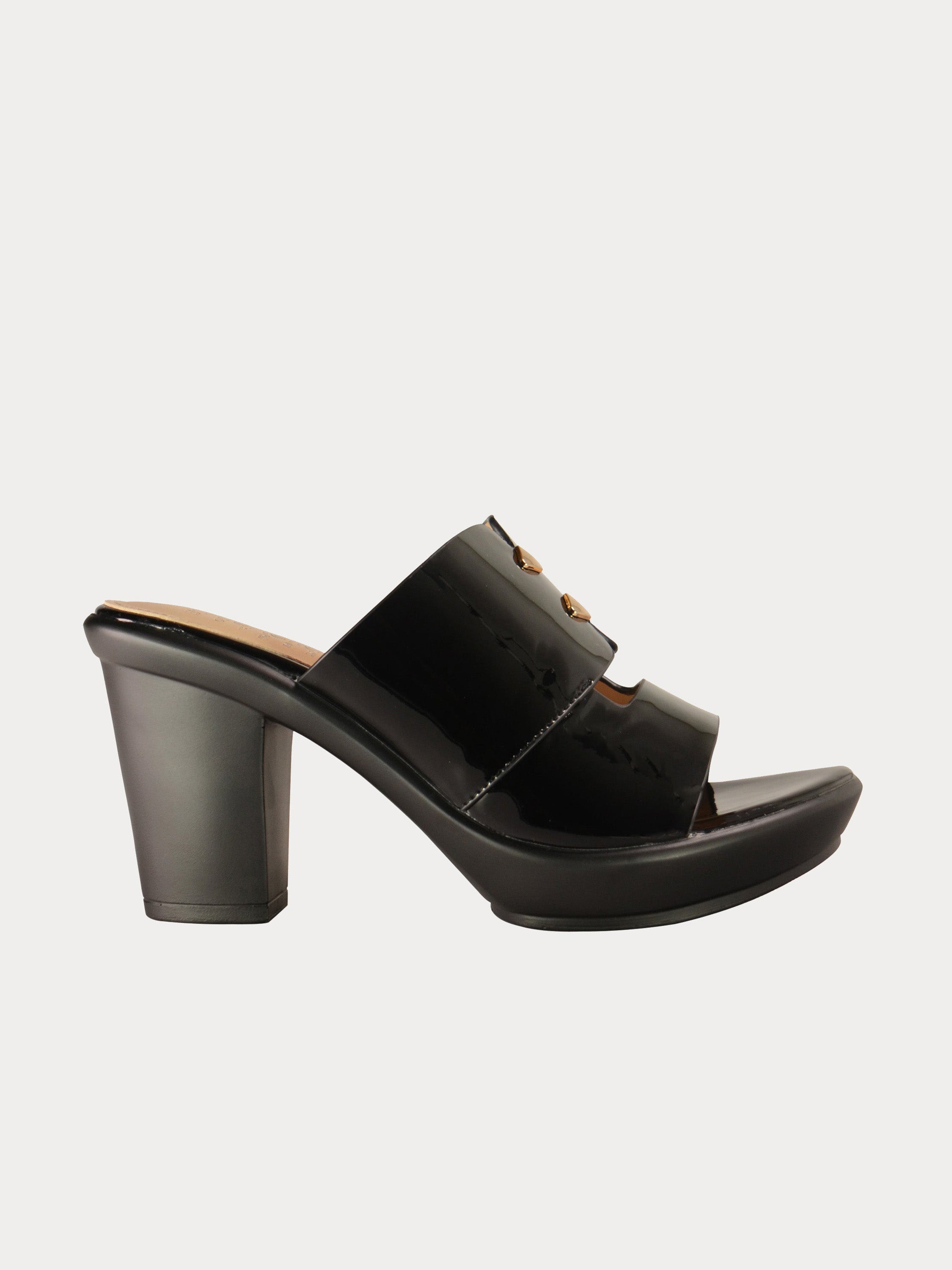 Michelle Morgan 007637 Diamond Button Heel Sandals #color_Black