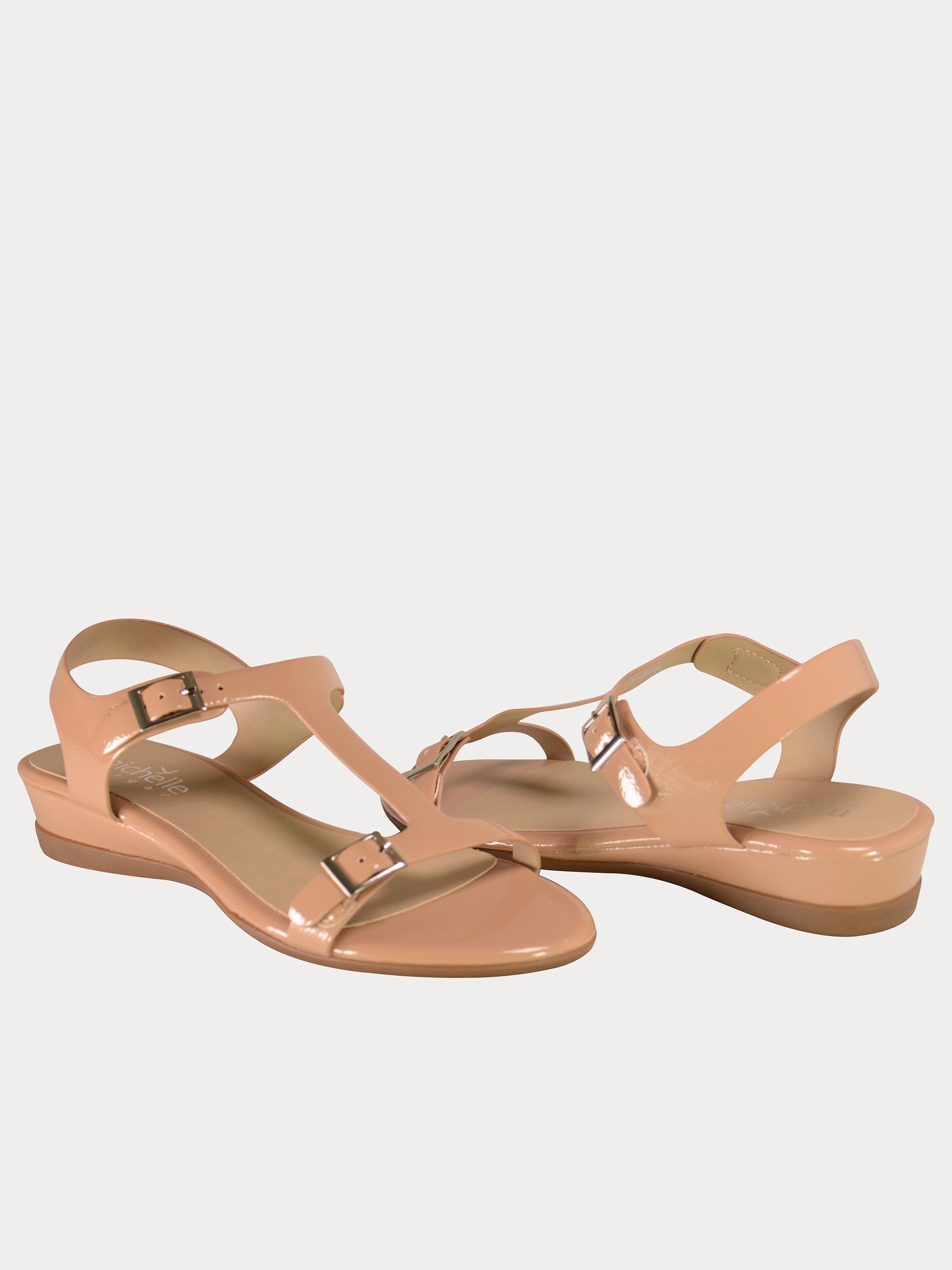 Michelle Morgan 814879 Elegant Patent Back Strap Sandals #color_Pink