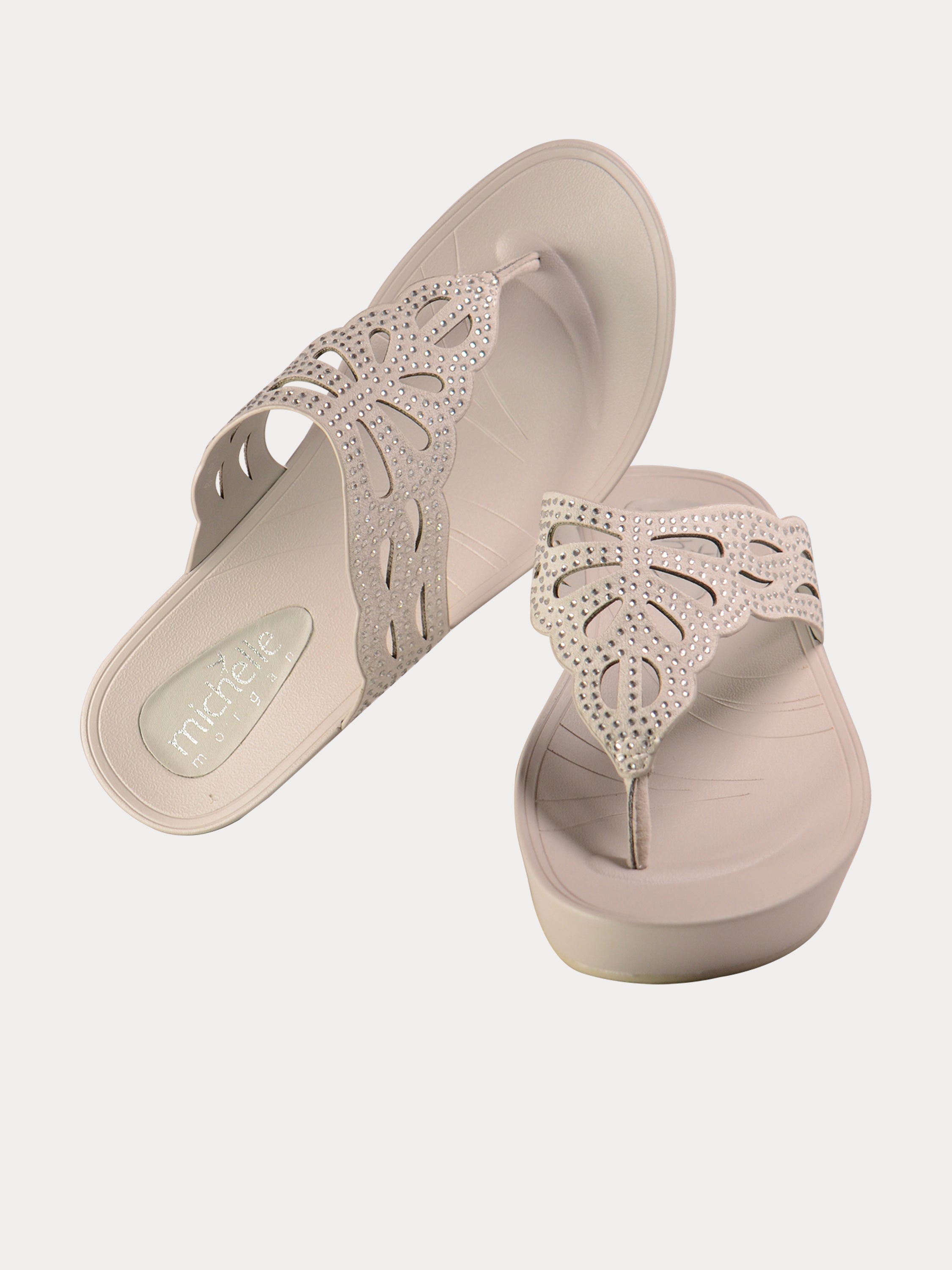 Michelle Morgan 814430 Embellished Platform Sandals #color_Grey