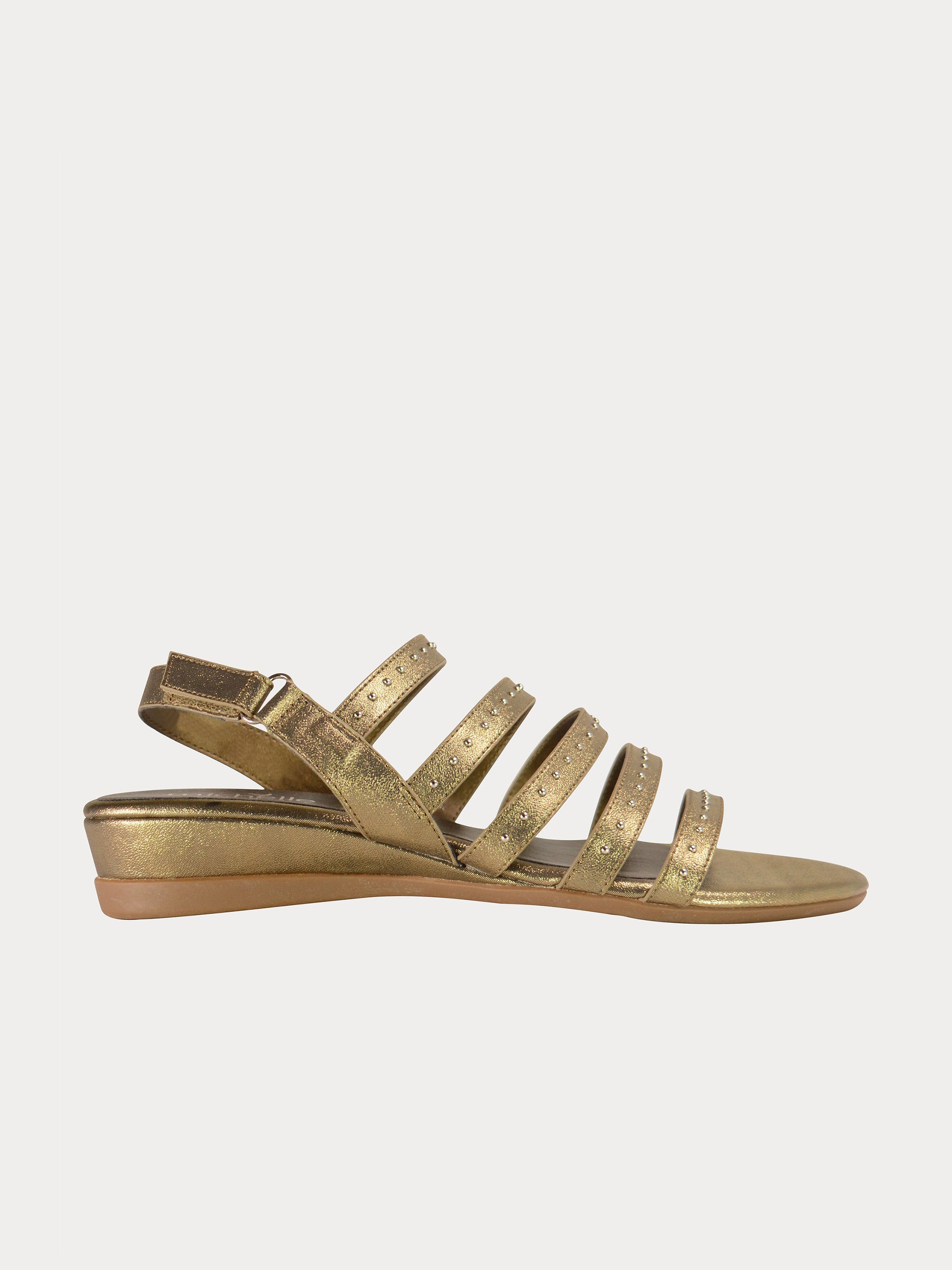 Michelle Morgan 814875 Gladiator Flat Back Strap Sandals #color_Gold
