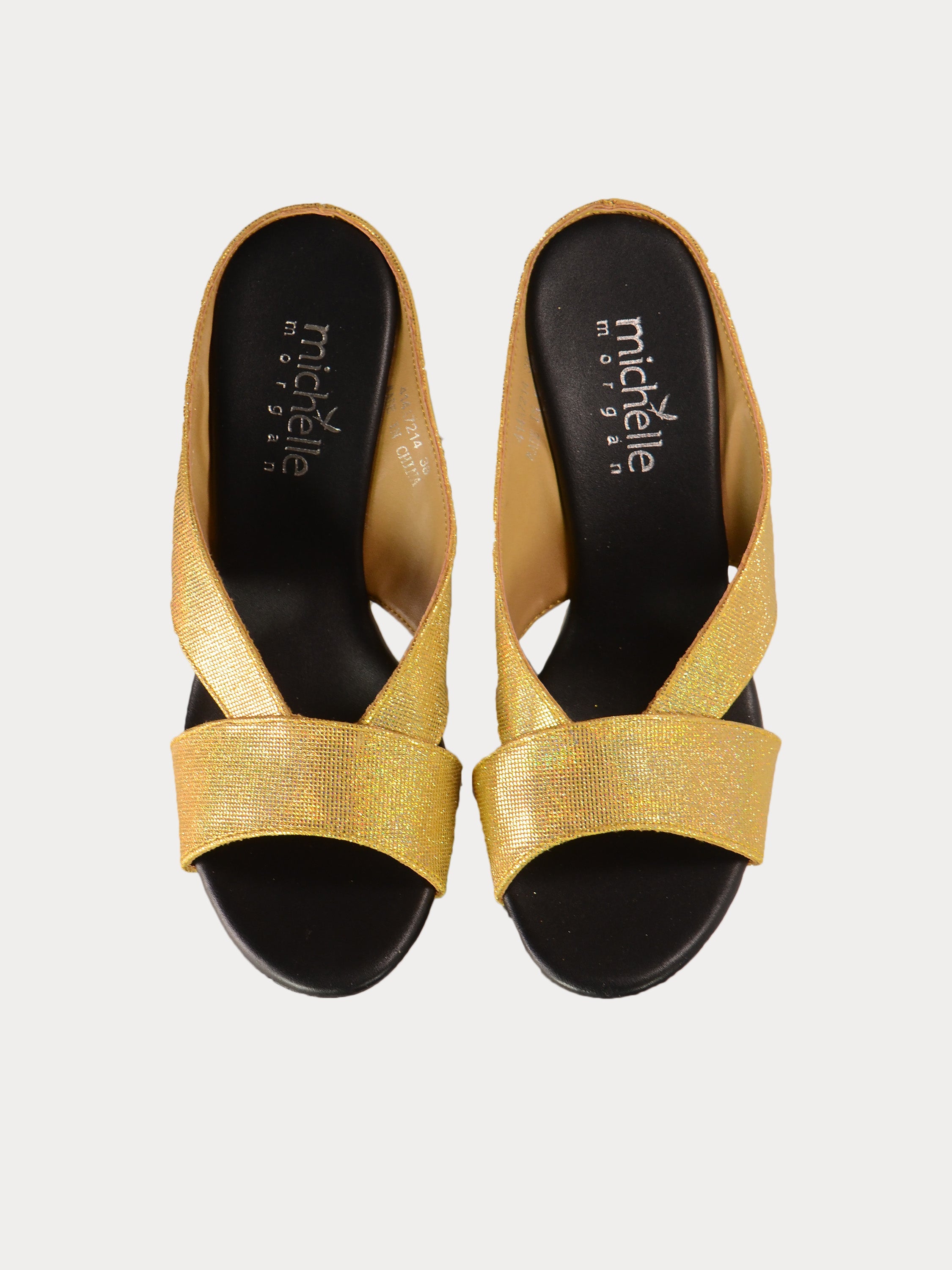 Michelle Morgan 414A7214 Glitzy Heeled Sandals #color_Gold