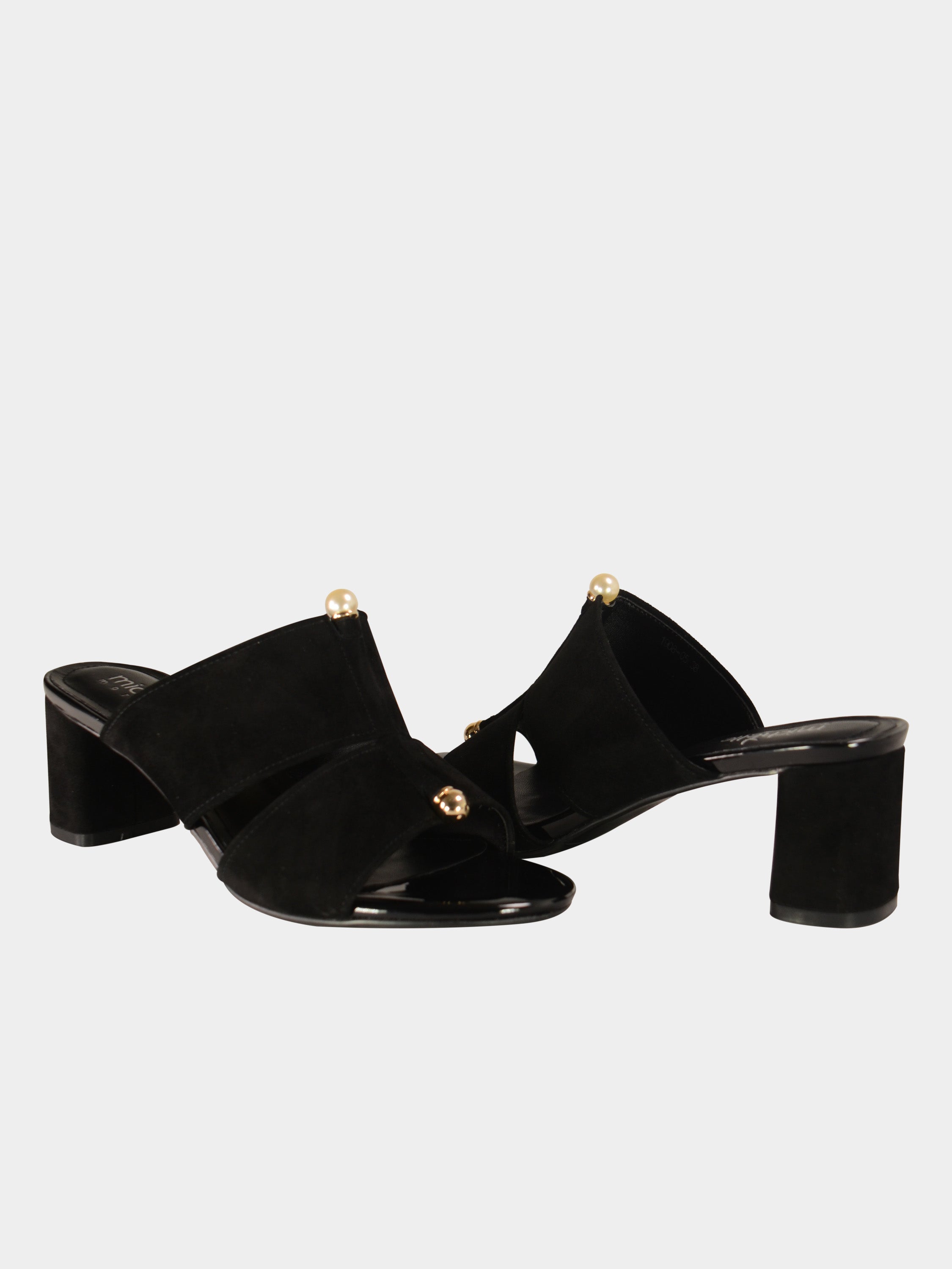 Michelle Morgan 1908-05 Mid Heel Elegant Sandals #color_Black