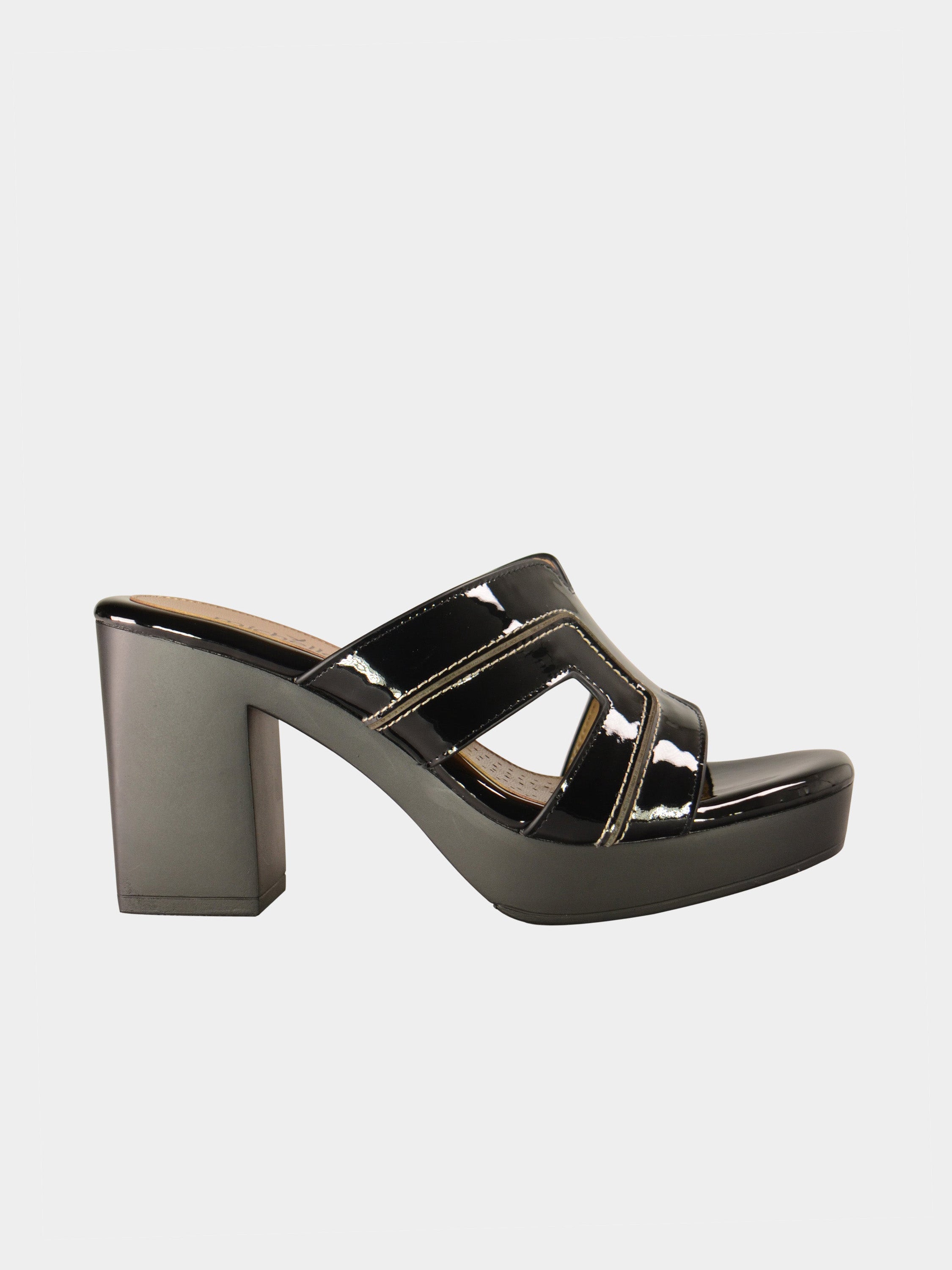 Michelle Morgan 078-8 Mid Heel Patent Heels #color_Black