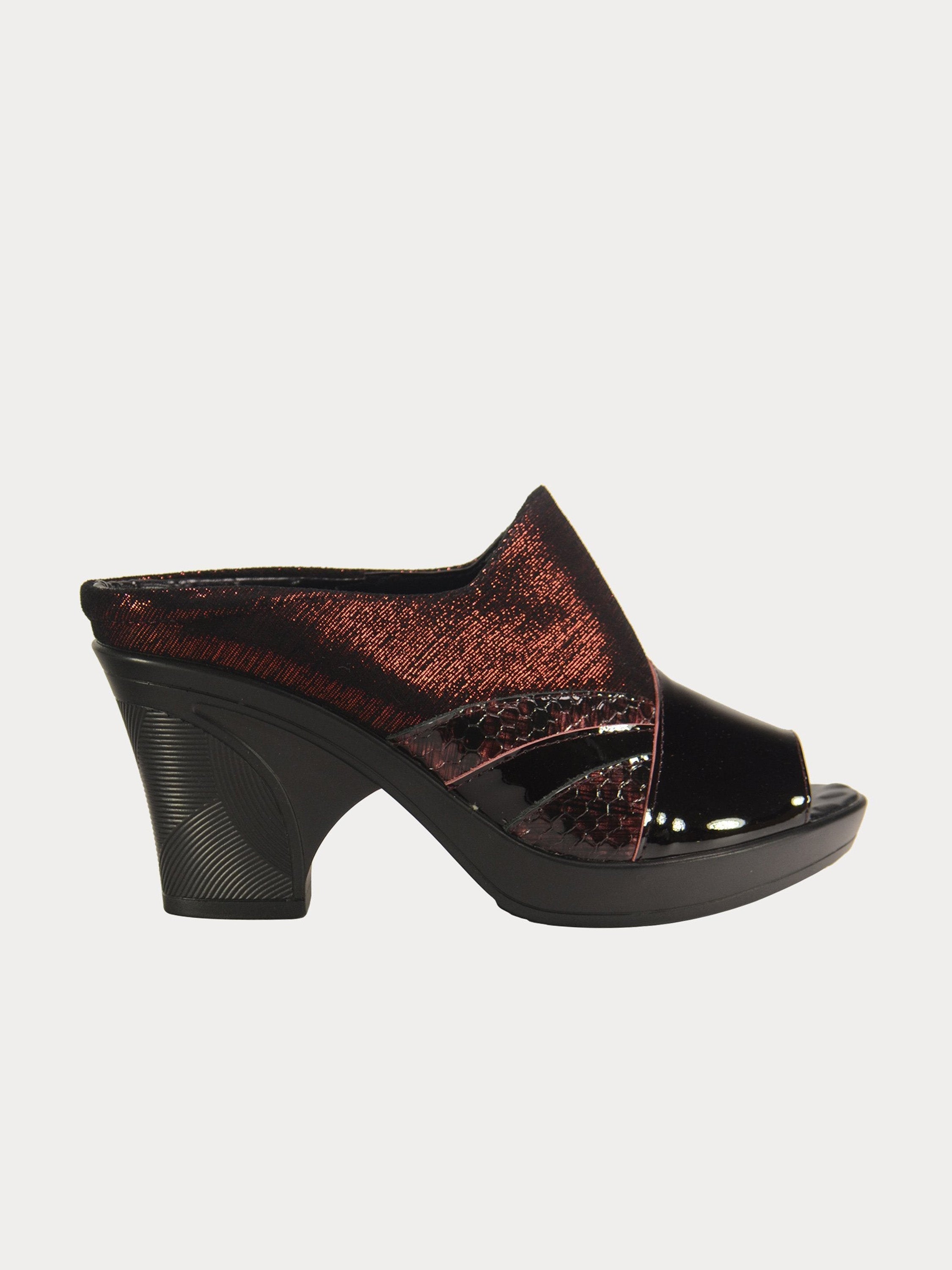 Michelle Morgan 190173 Patent Leather Strap Heels #color_Maroon