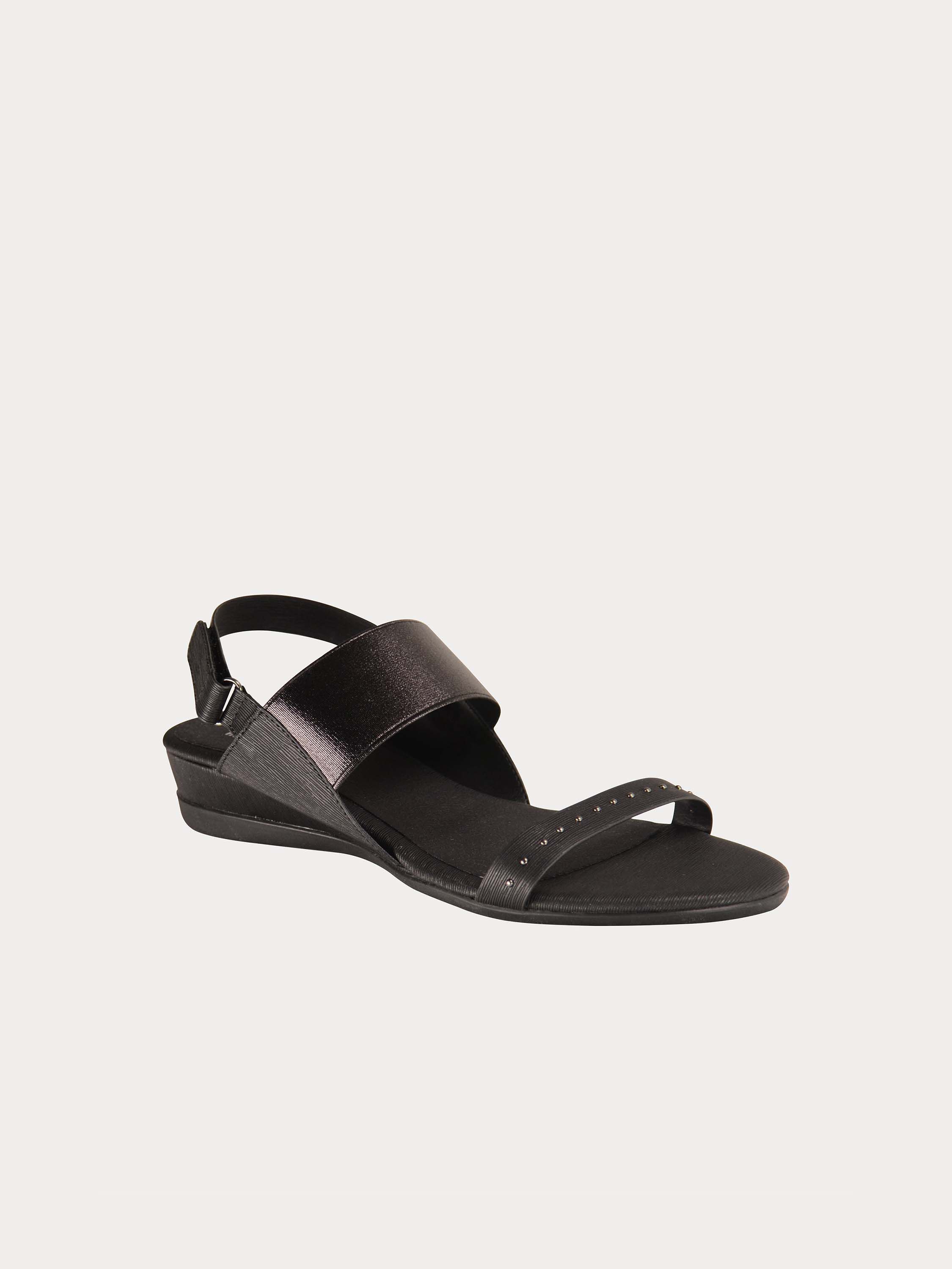 Michelle Morgan 814878 Shiny Back Strap Sandals #color_Black