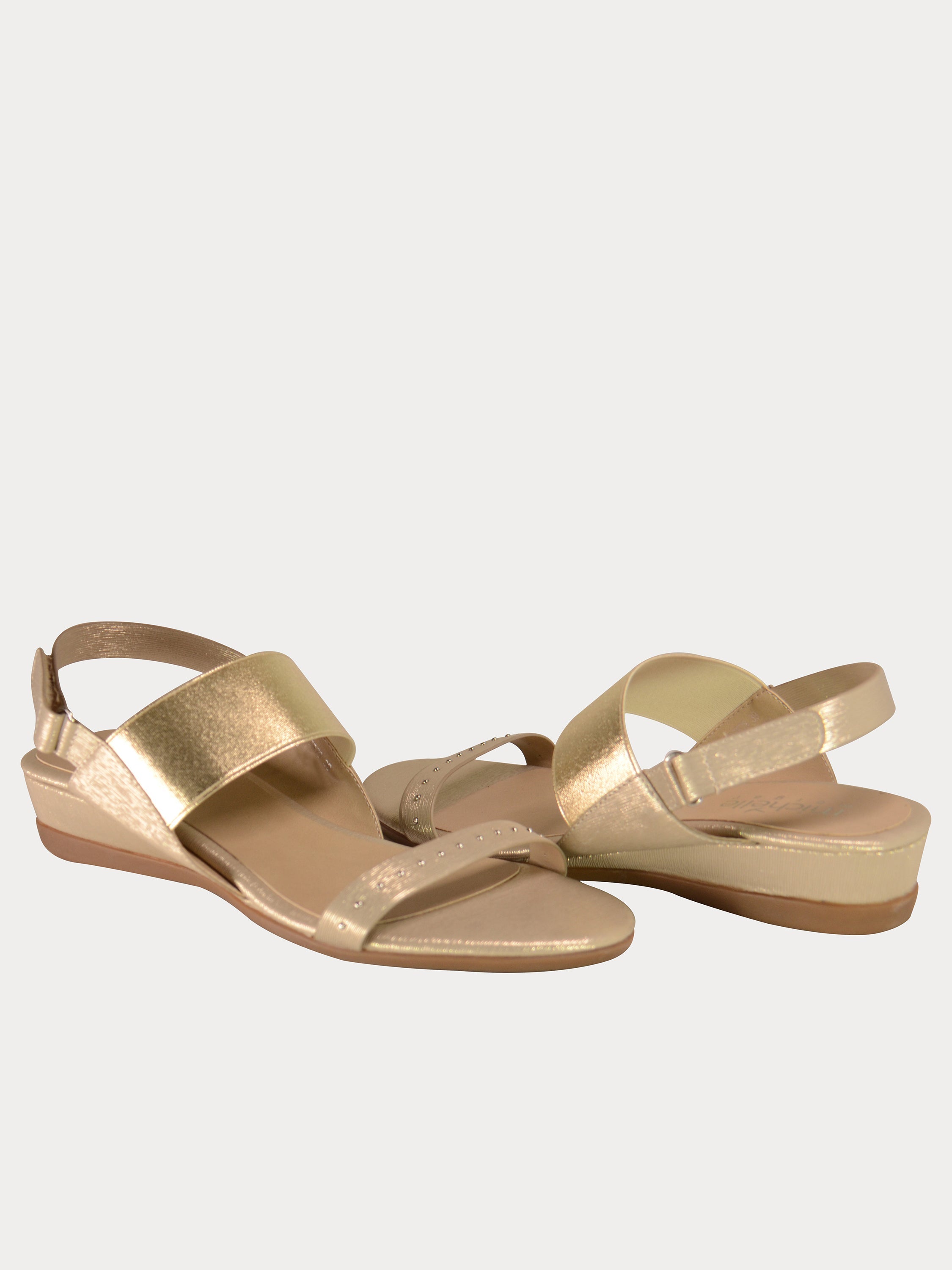 Michelle Morgan 814878 Shiny Back Strap Sandals #color_Gold