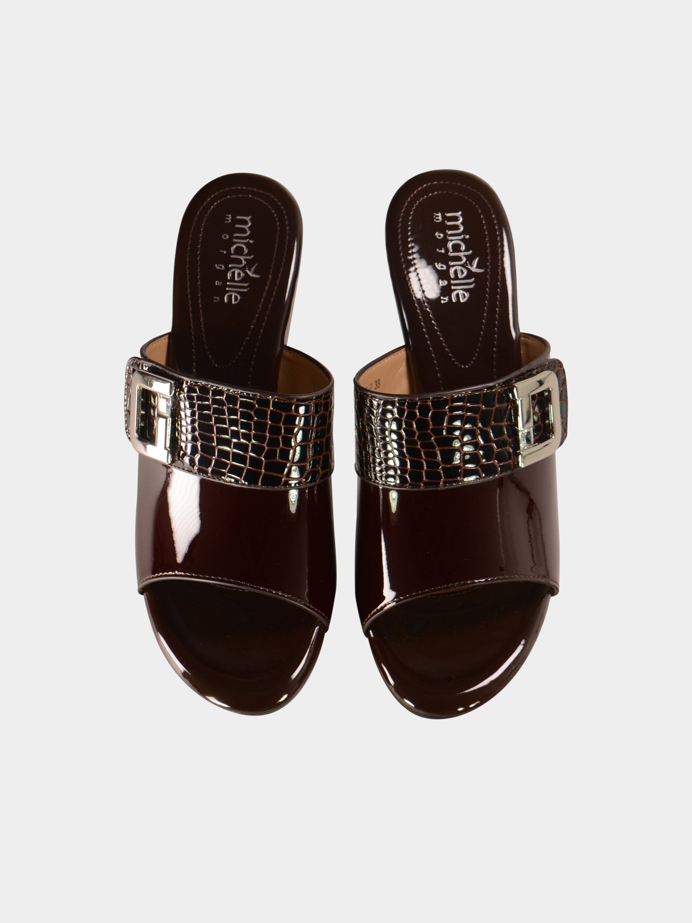 Michelle Morgan 078-2 Women's Heeled Sandals #color_Brown