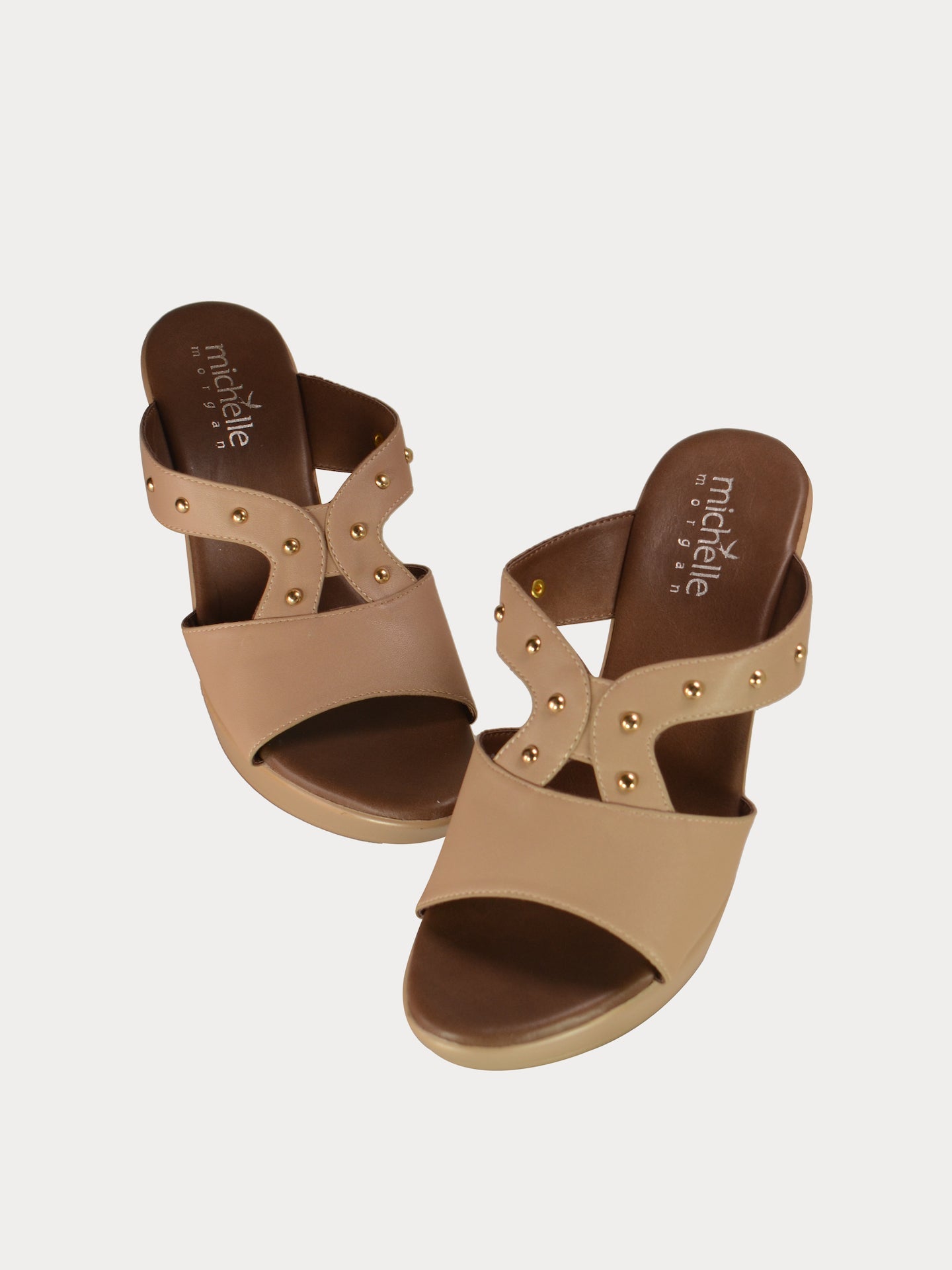 Michelle Morgan 914RJ40F Women's Heeled Sandals #color_Beige