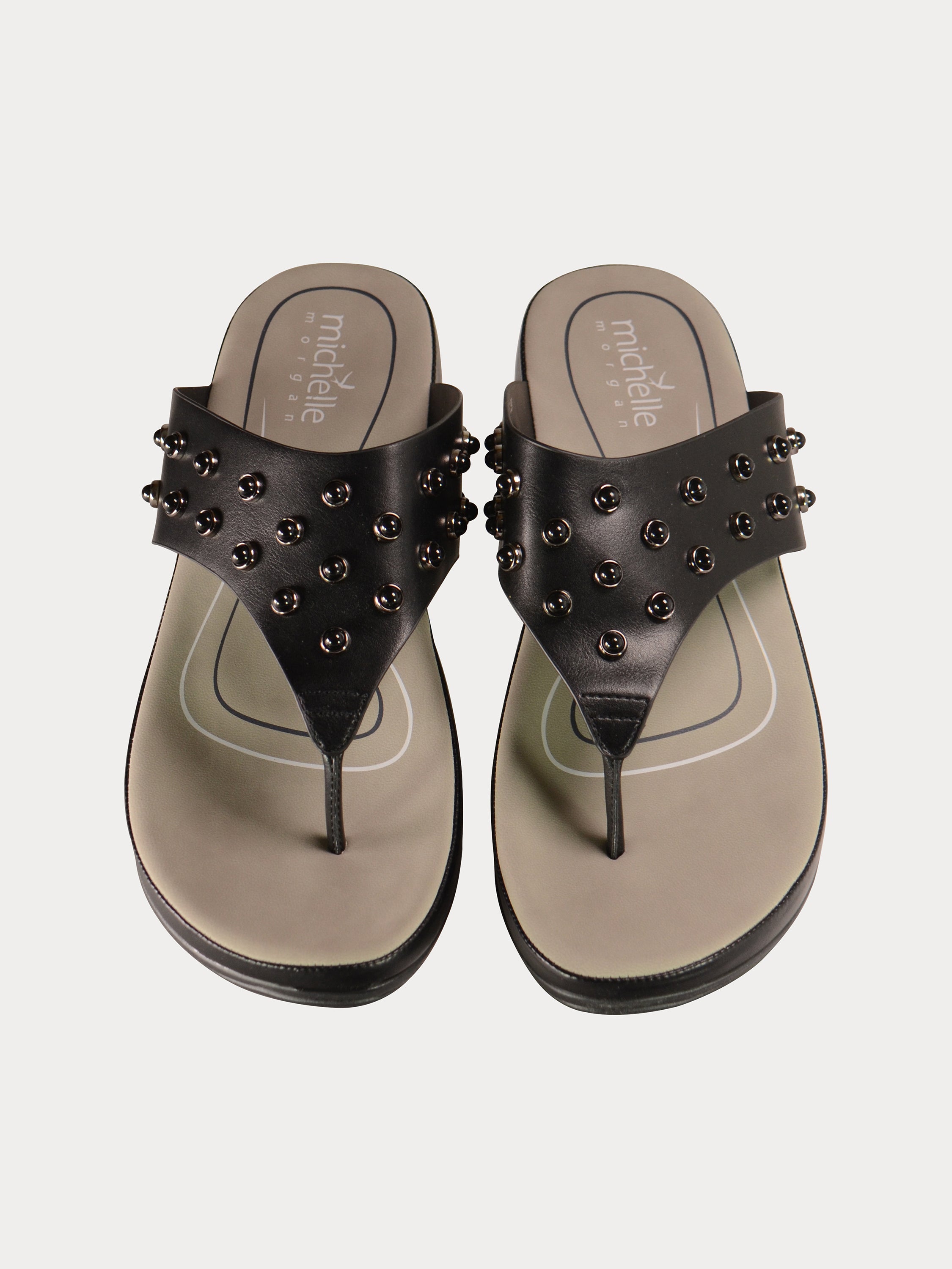 Michelle Morgan 814860 Women's Slider Sandals #color_Black