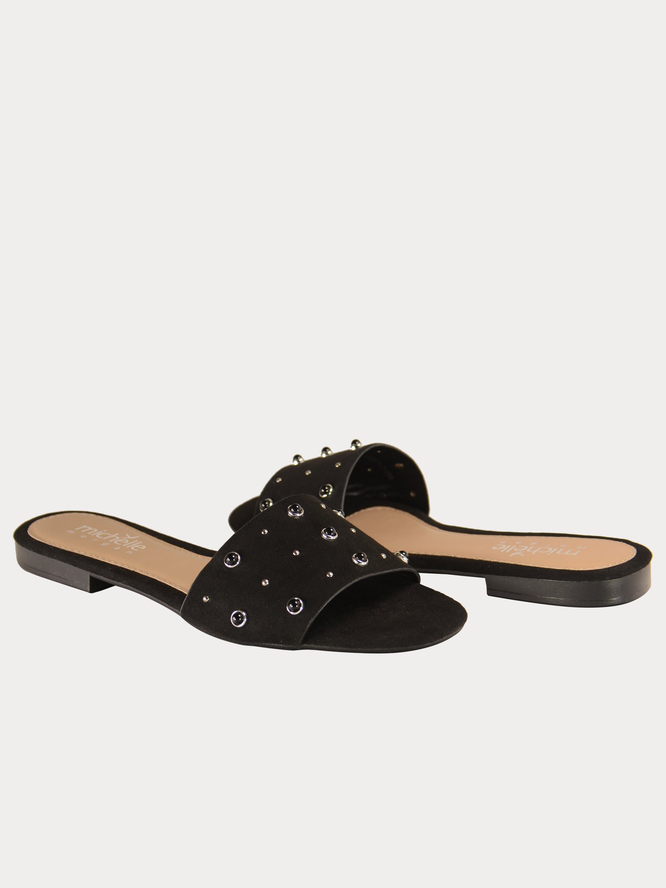 Michelle Morgan 814130 Women's Slider Sandals #color_Black