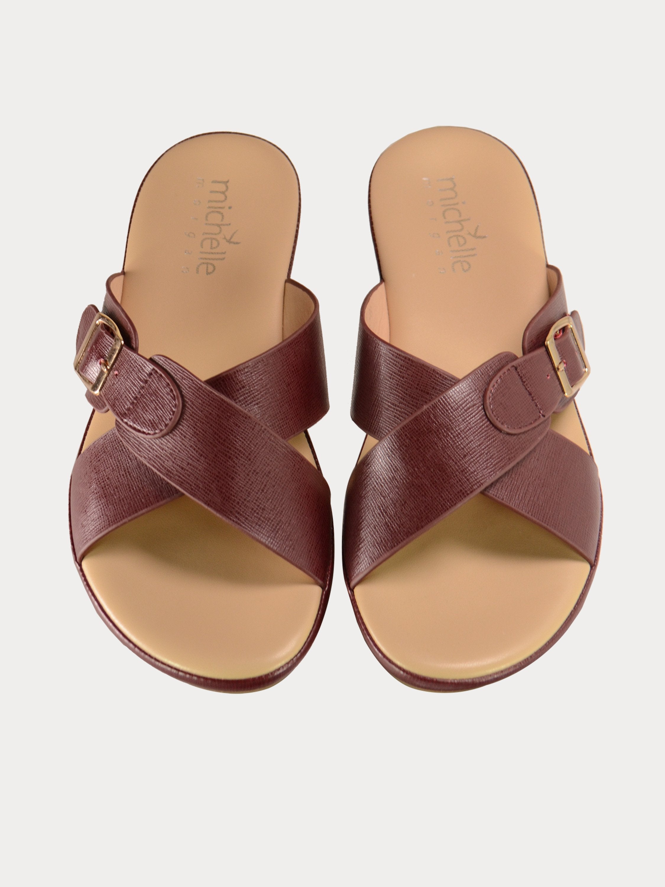 Michelle Morgan Women's Slider Sandals #color_Maroon