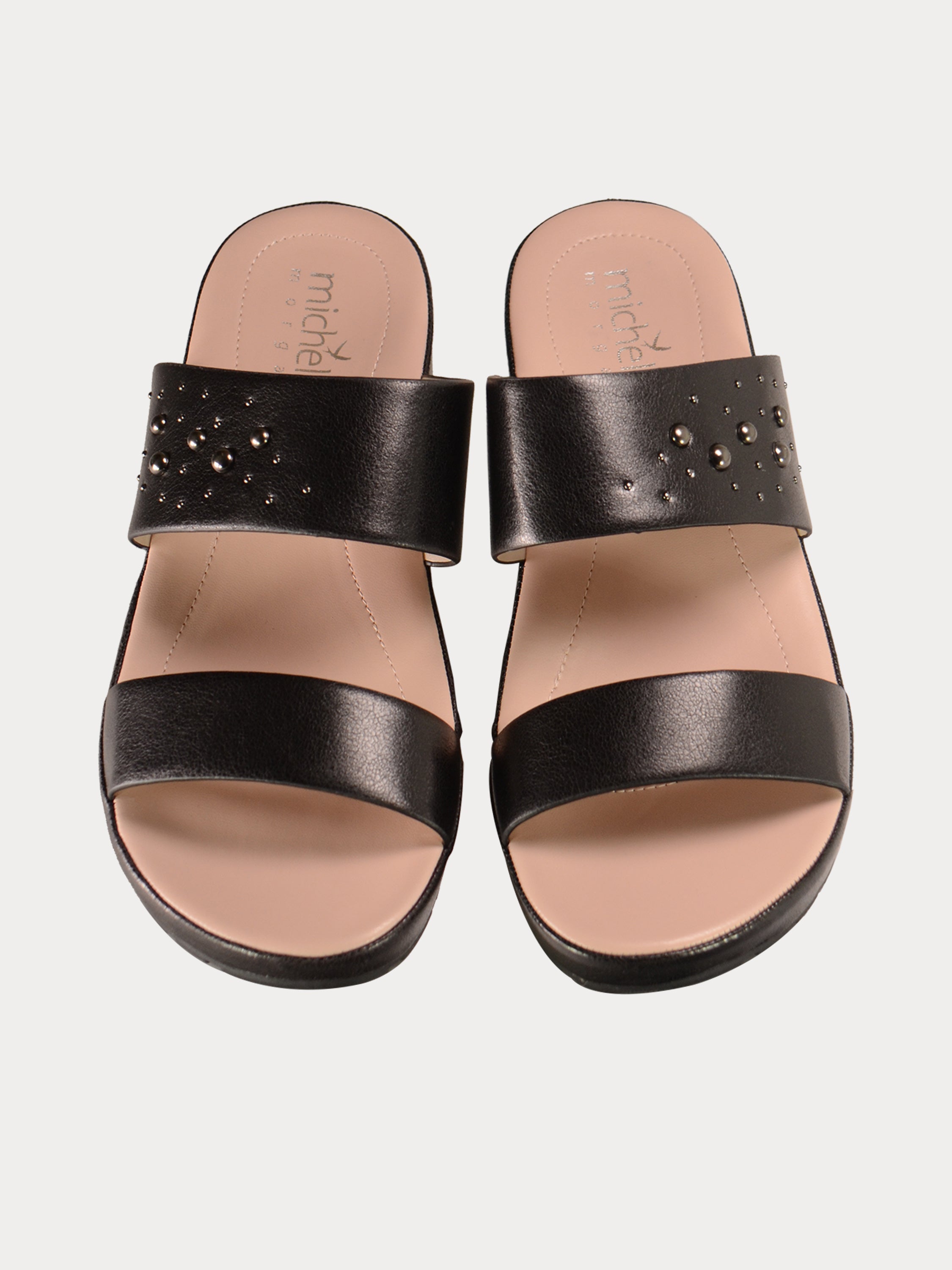 Michelle Morgan 814050 Women's Slider Sandals #color_Black