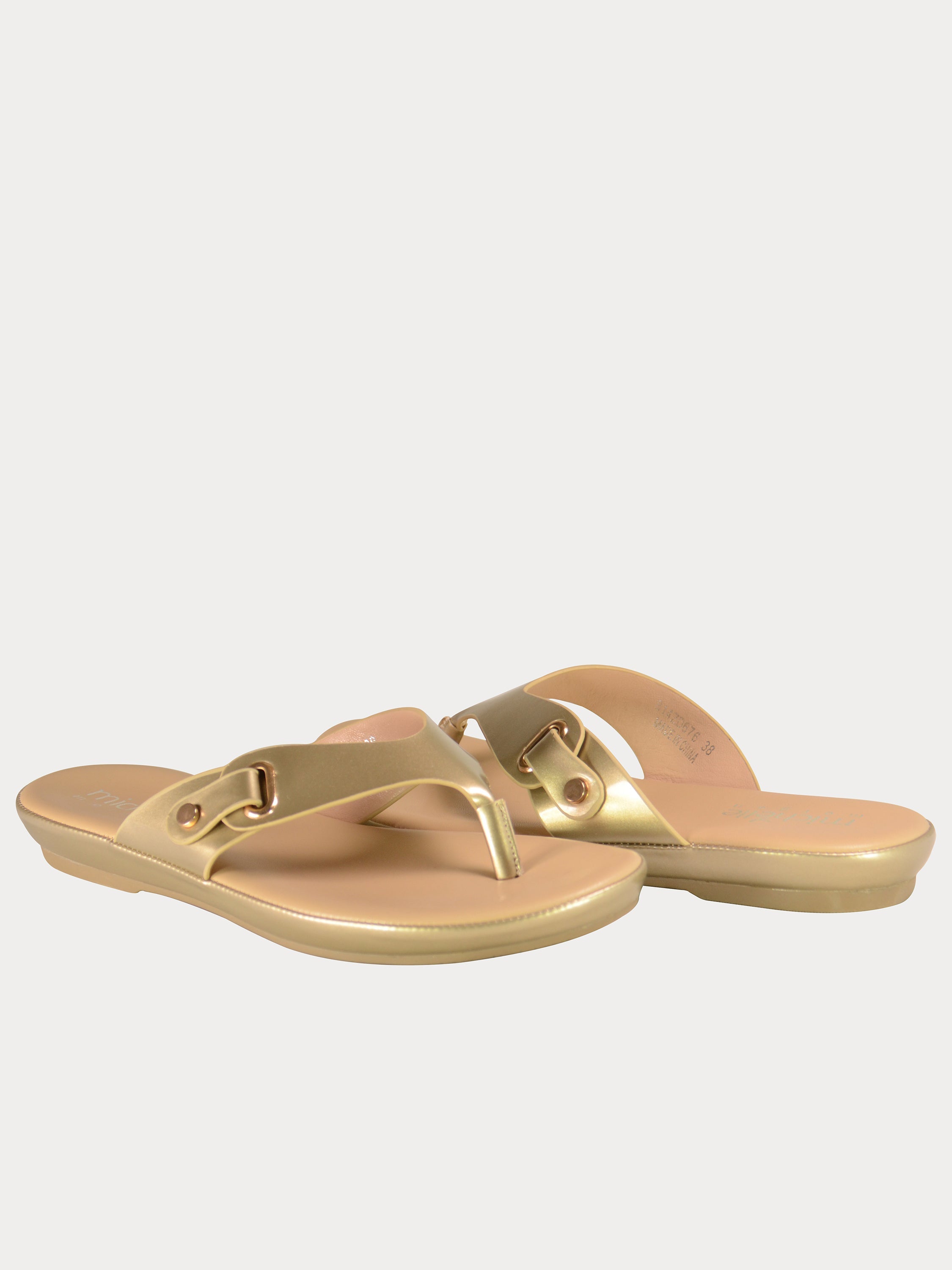 Michelle Morgan 814676 Women's Slider Sandals #color_Gold