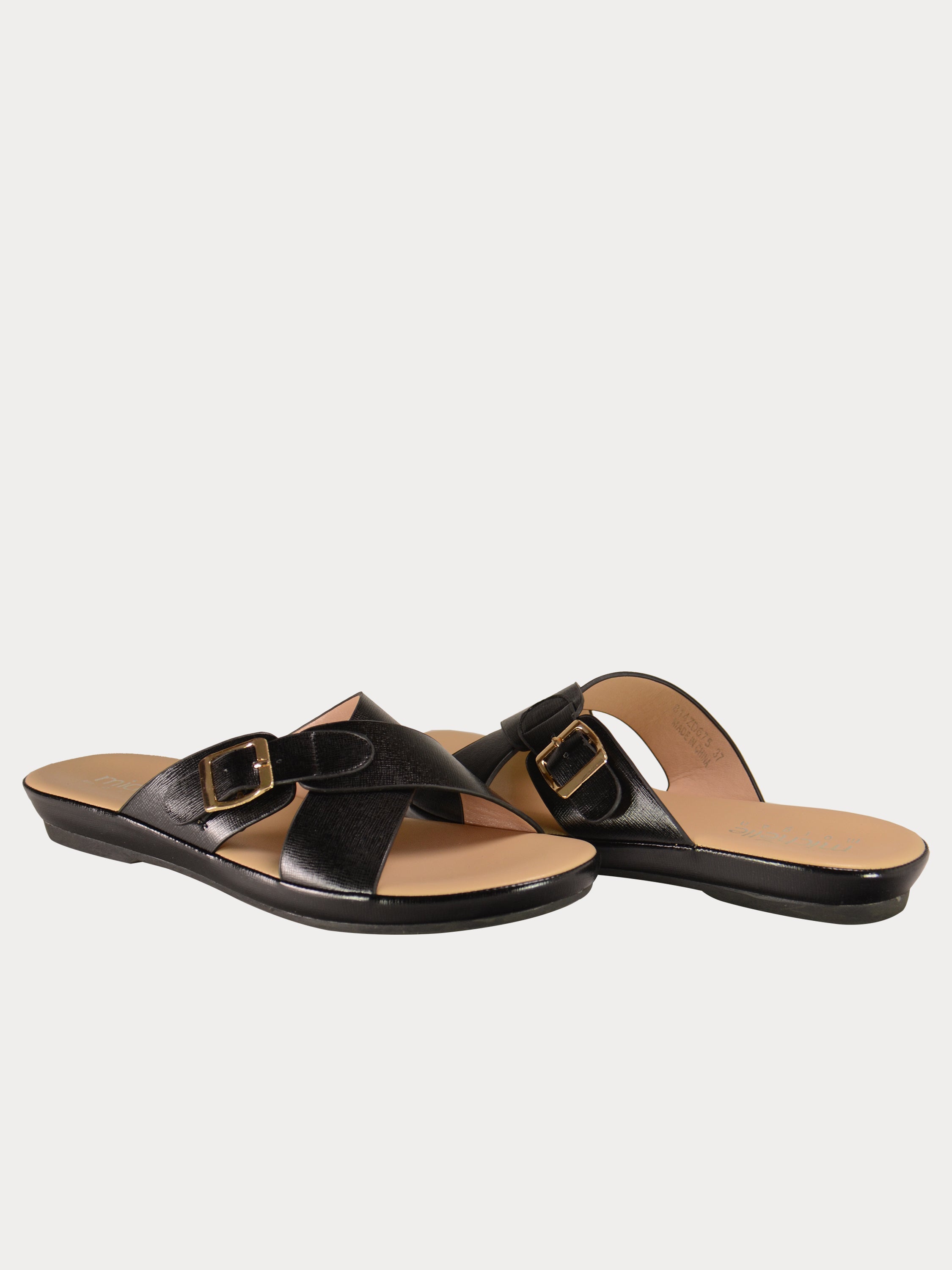Michelle Morgan Women's Slider Sandals #color_Black