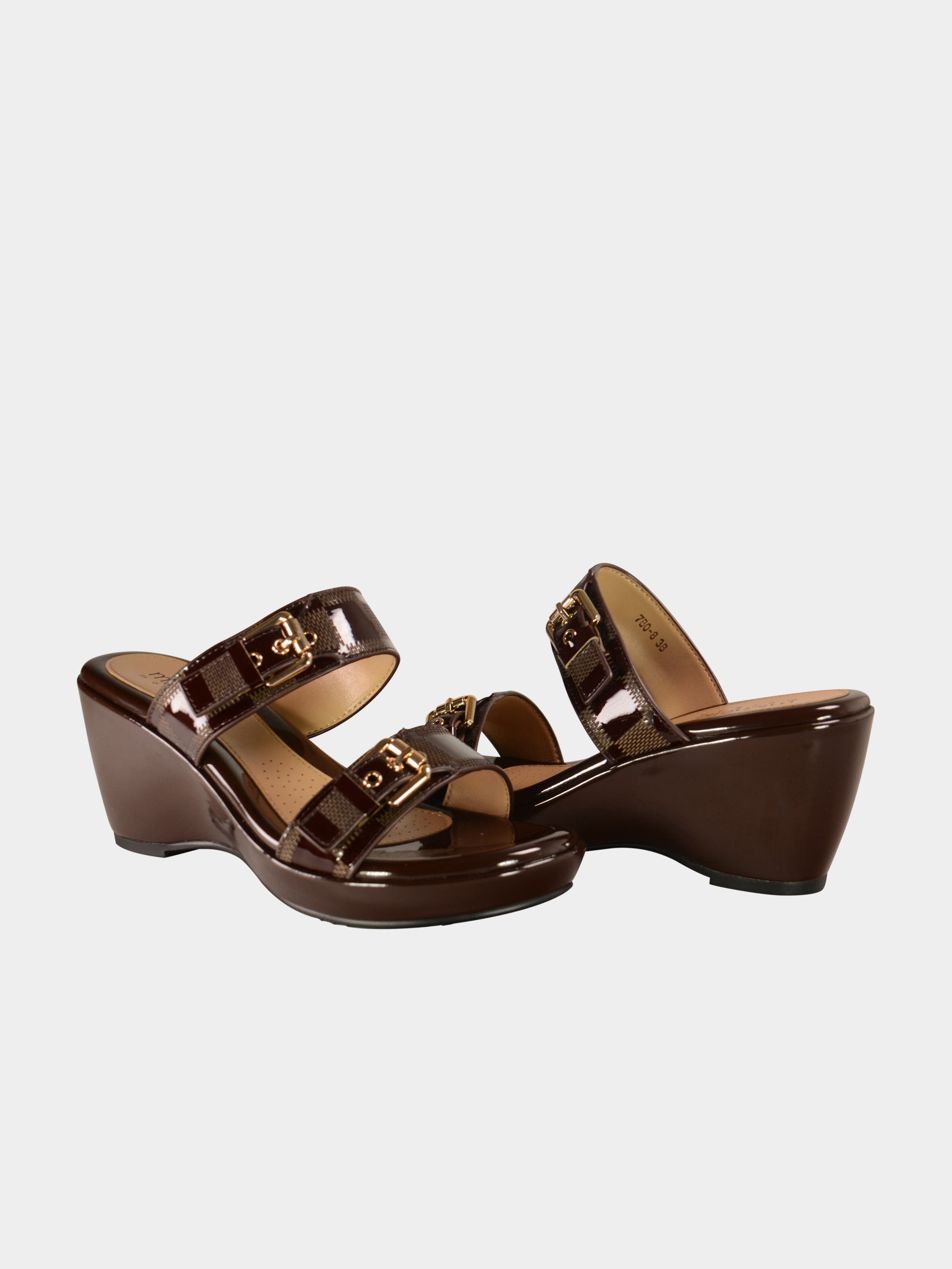 Michelle Morgan 780-8 Women's Wedge Sandals #color_Brown