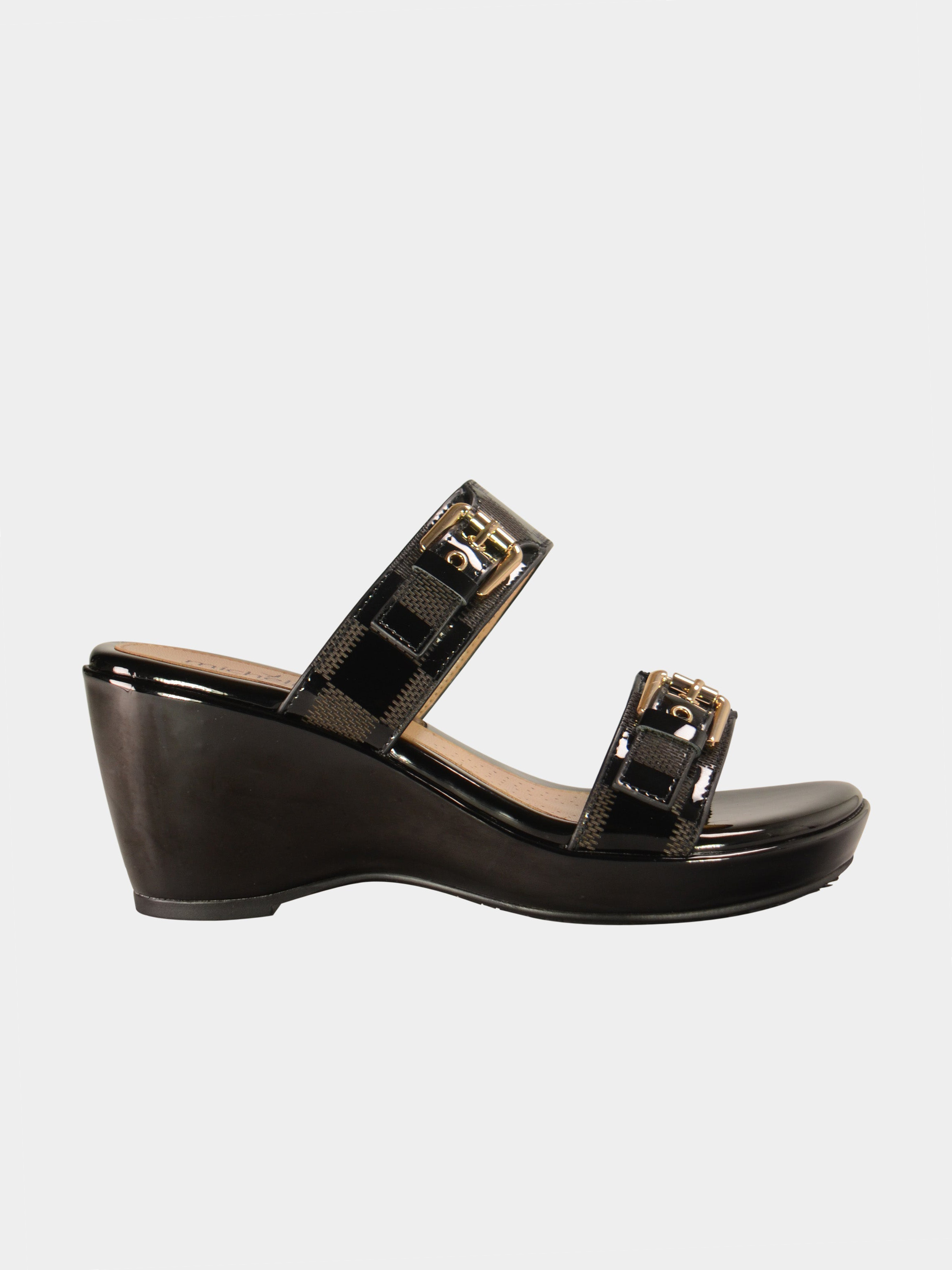 Michelle Morgan 780-8 Women's Wedge Sandals #color_Black