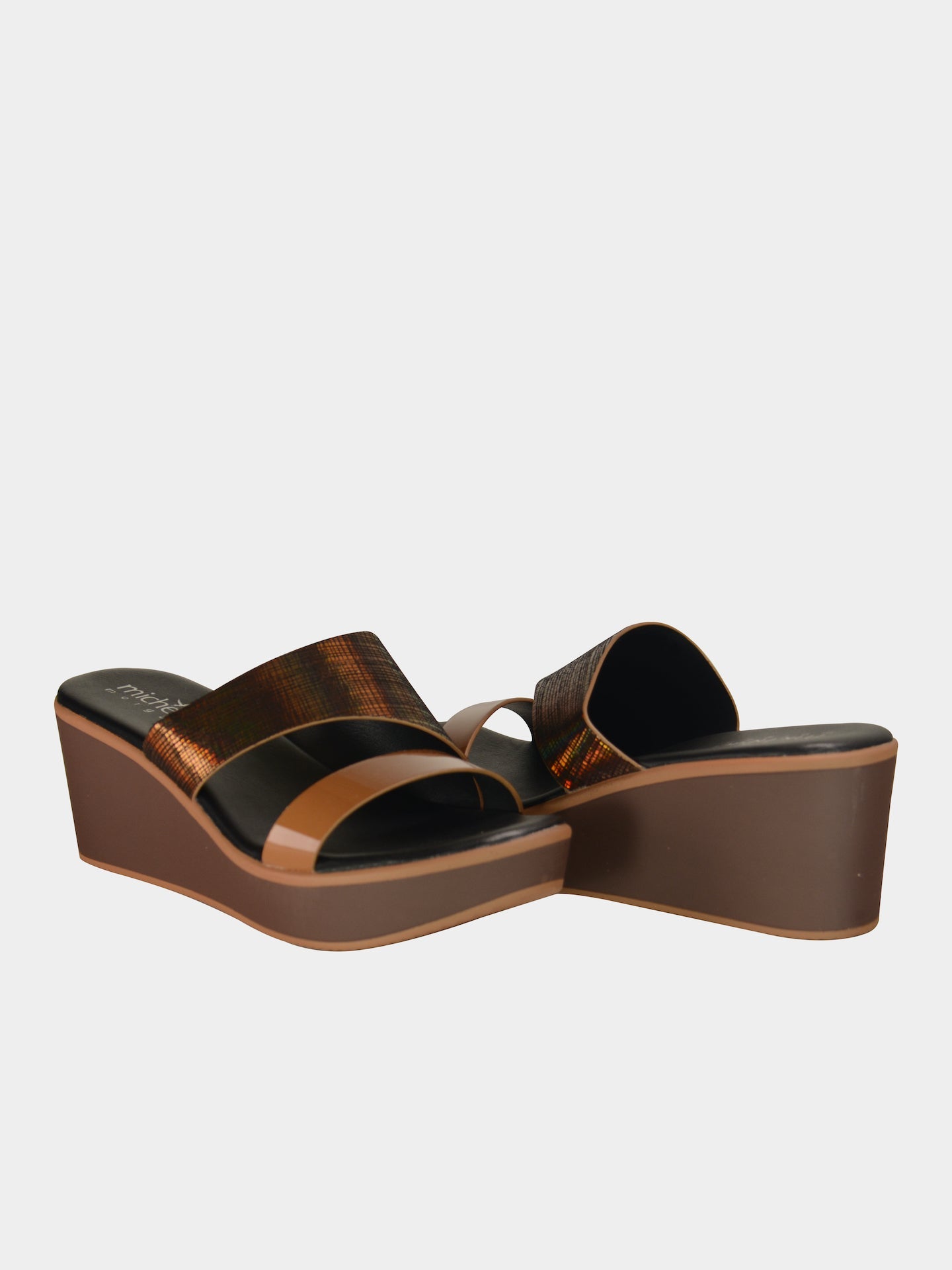 Michelle Morgan 914RJ28B Women's Wedge Sandals #color_Brown