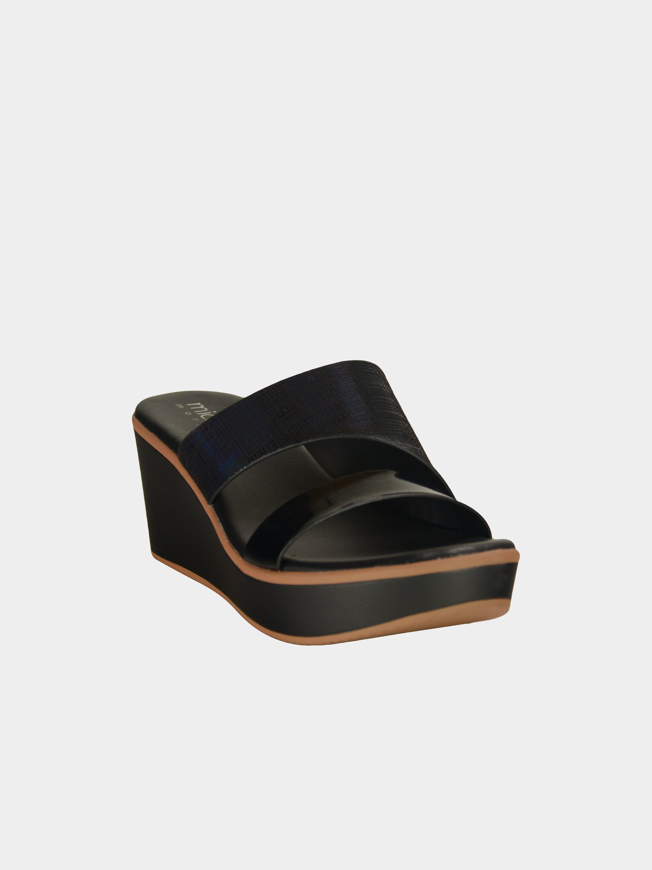Michelle Morgan 914RJ28B Women's Wedge Sandals #color_Black