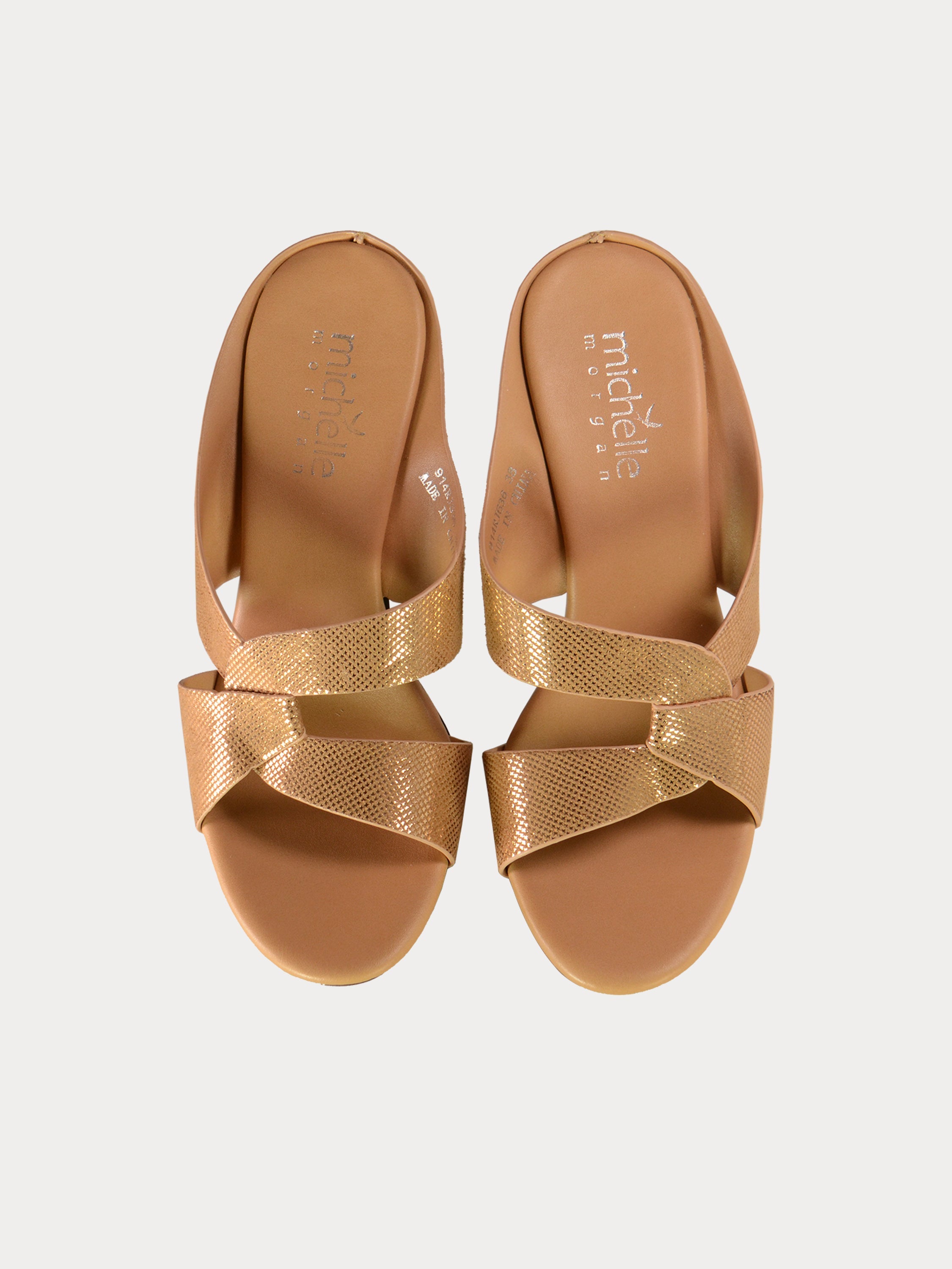 Michelle Morgan 914RJ636 Women's Glitzy Heeled Sandals #color_Brown