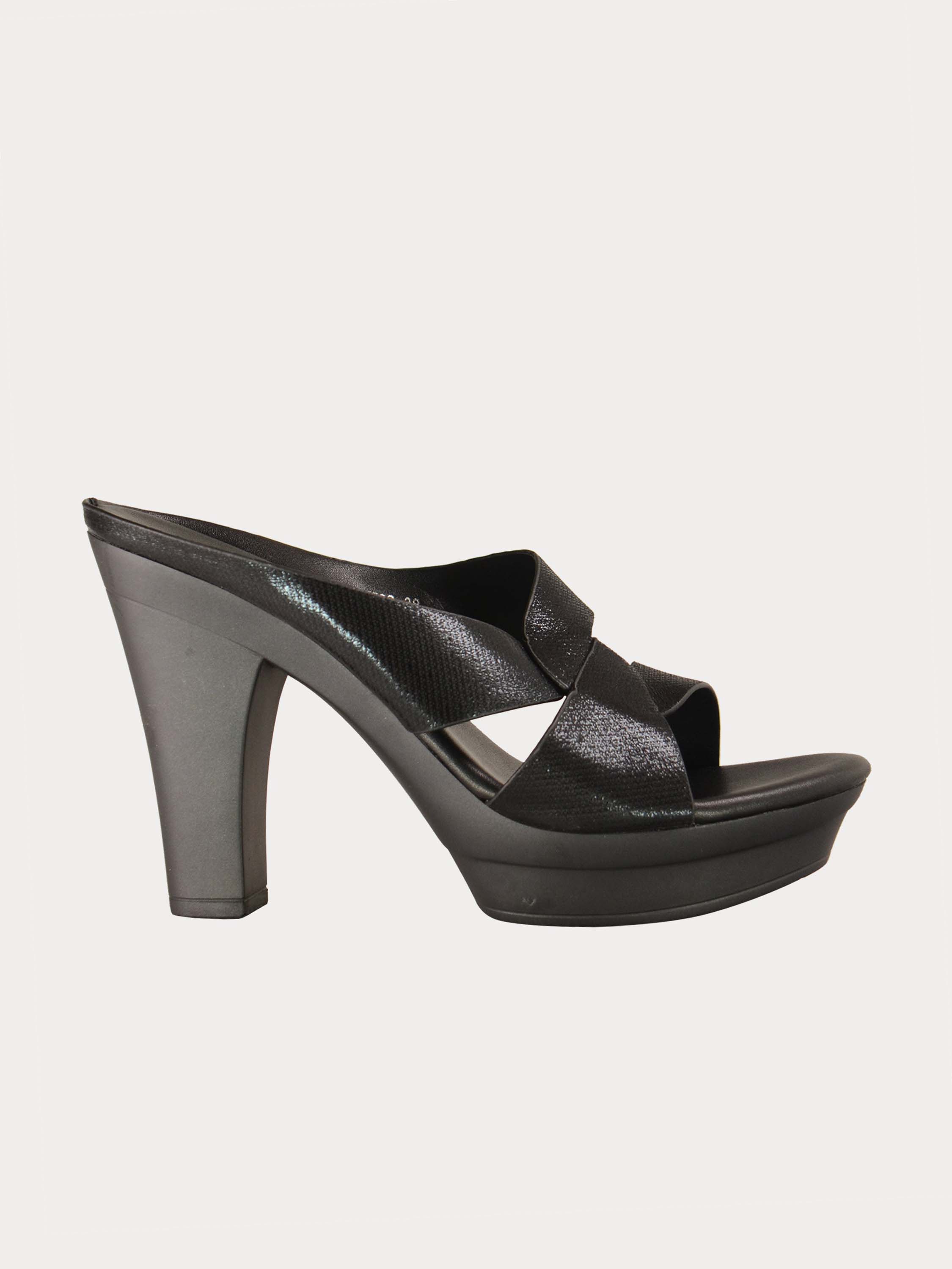 Michelle Morgan 914RJ636 Women's Glitzy Heeled Sandals #color_Black