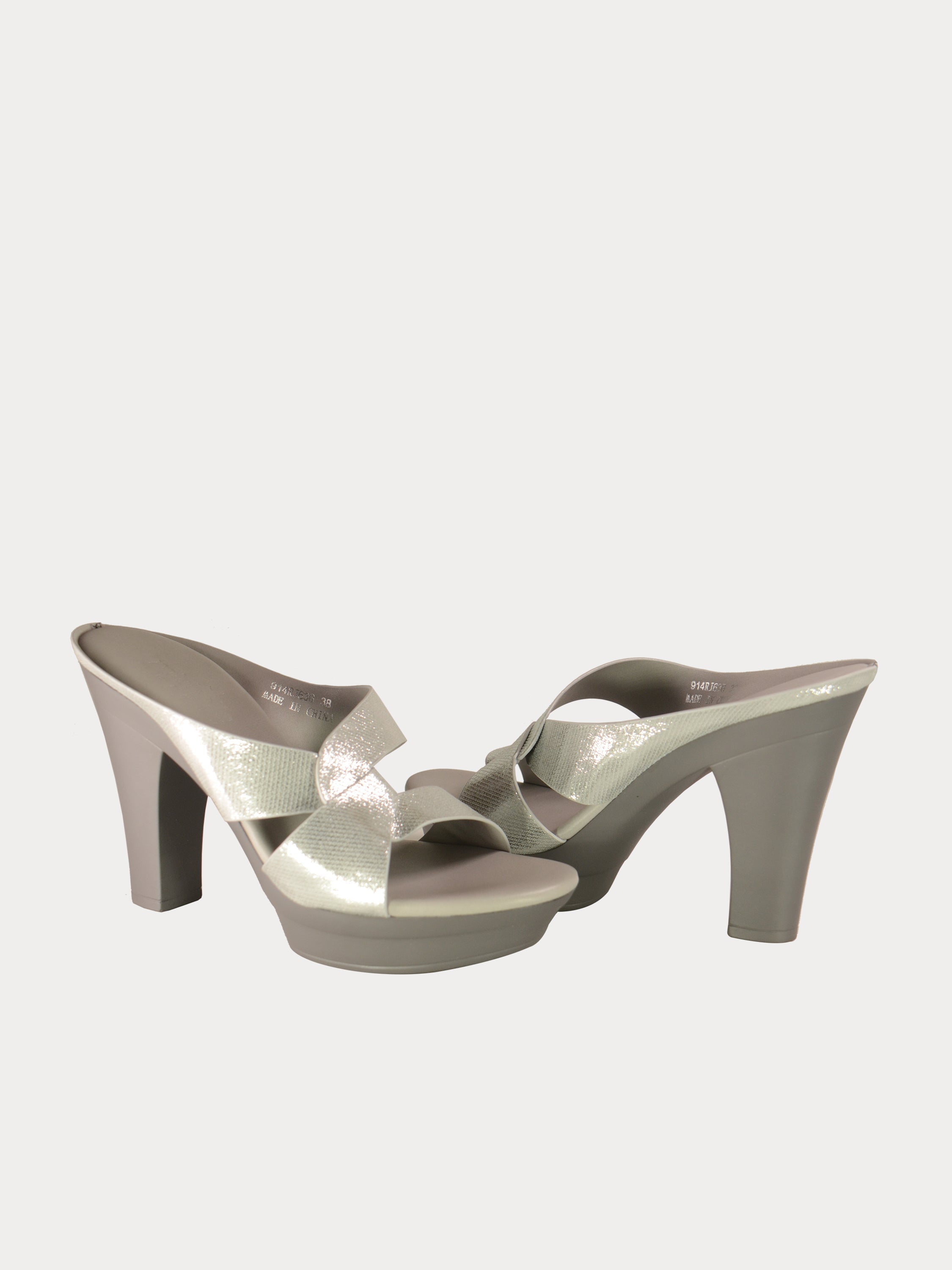 Michelle Morgan 914RJ636 Women's Glitzy Heeled Sandals #color_Silver