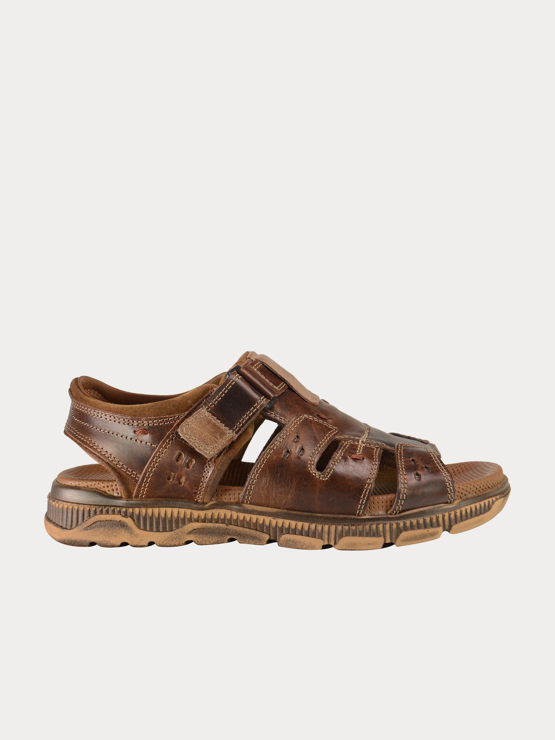 Output Men Outdoor Leather Sandals #color_Brown
