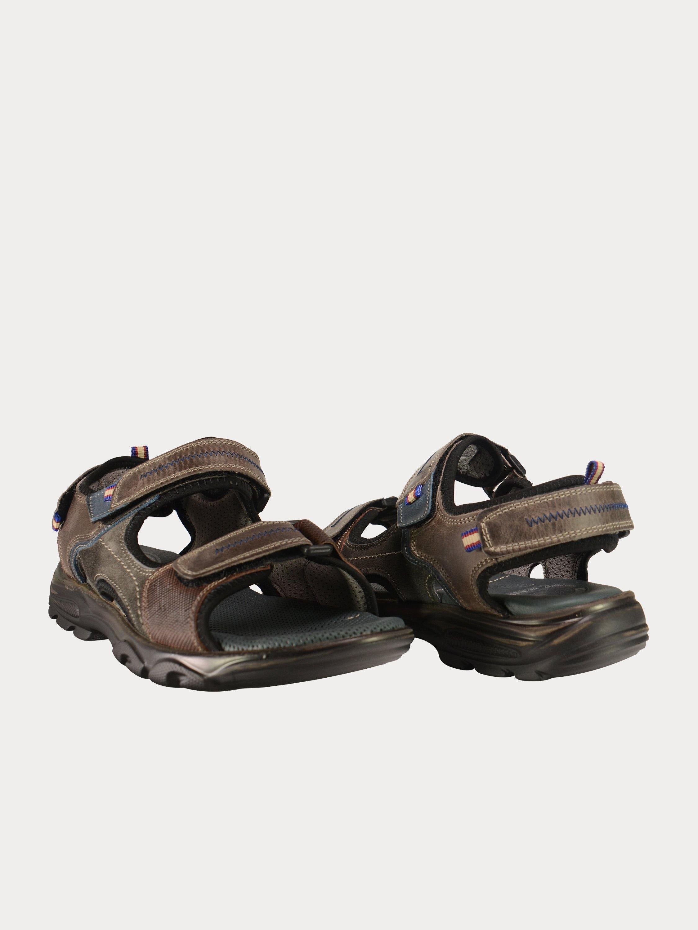Output Men Outdoor Sandals in Grey Leather #color_Grey