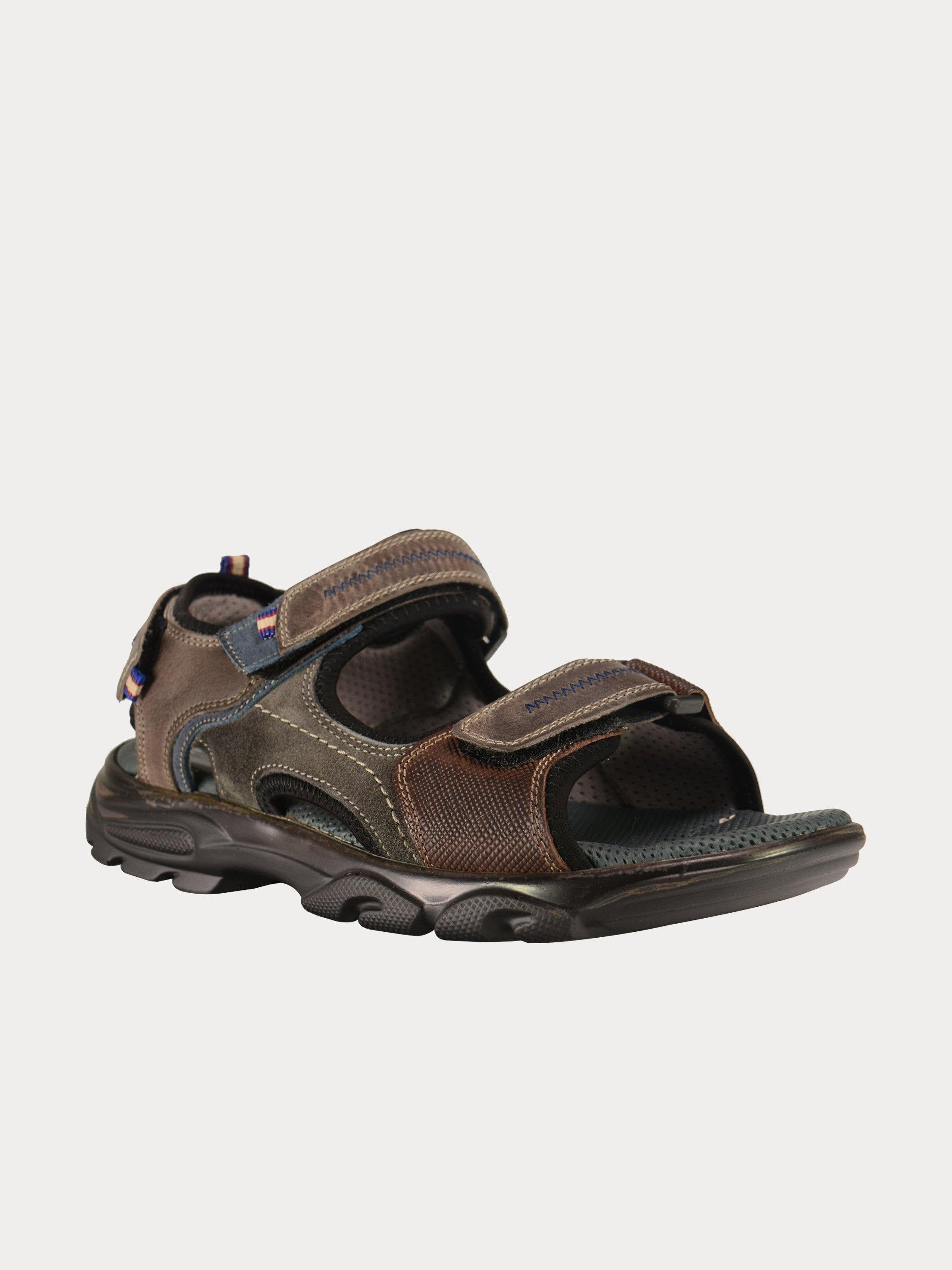 Output Men Outdoor Sandals in Grey Leather #color_Grey